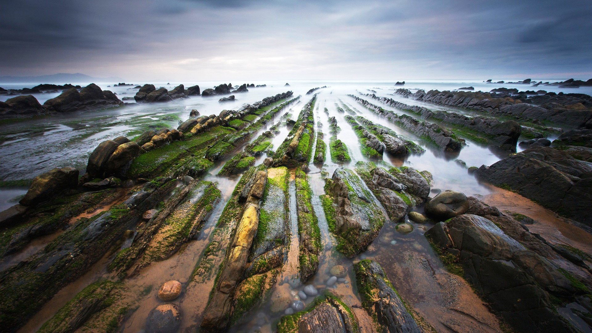 Обои вода, природа, камни, побережье, мох, испания, бискайский залив, баррика, water, nature, stones, coast, moss, spain, the bay of biscay, barrika разрешение 2048x1365 Загрузить