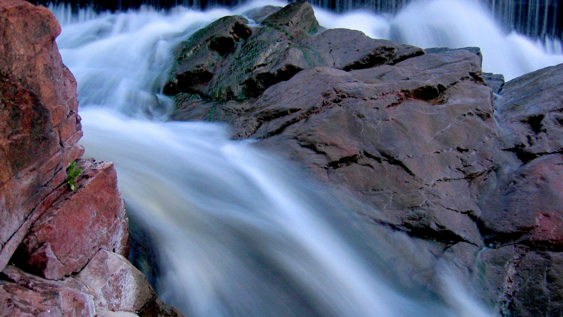 Обои скалы, природа, пейзаж, водопад, горная река, rocks, nature, landscape, waterfall, mountain river разрешение 1920x1200 Загрузить