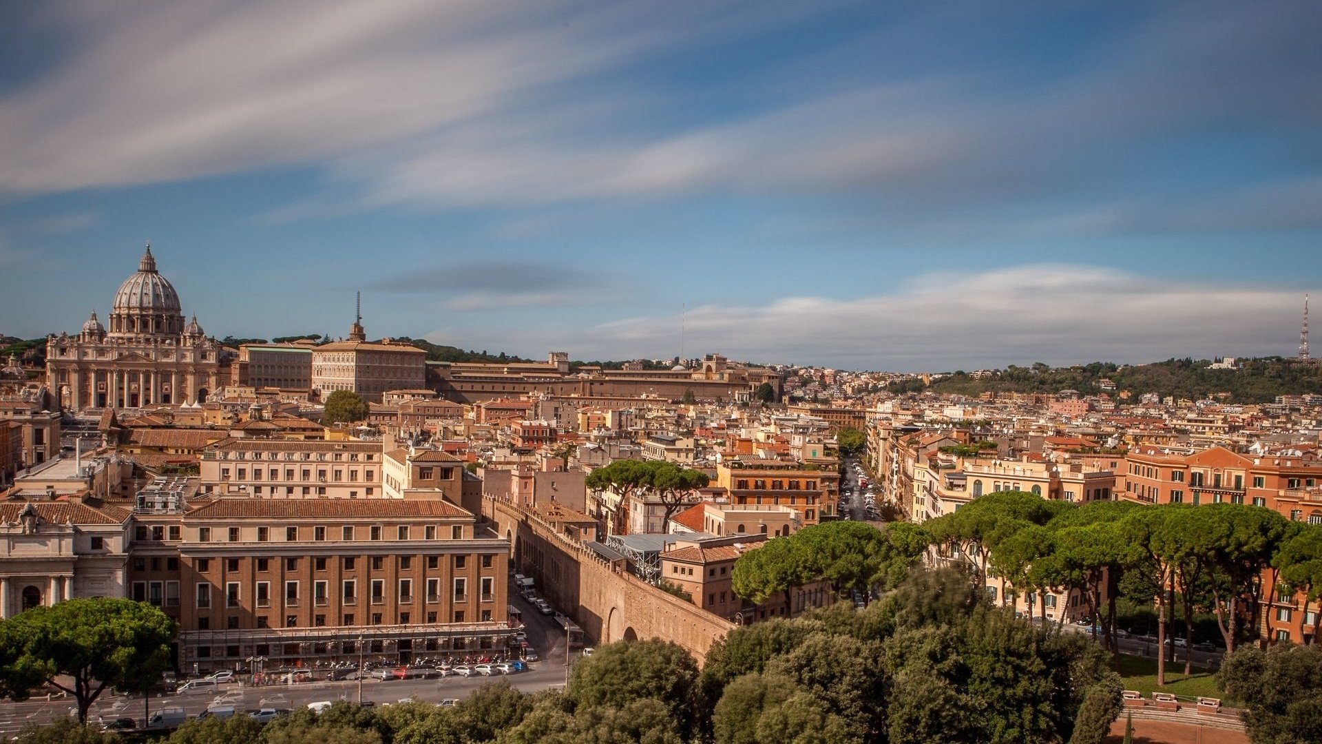 Обои панорама, город, италия, рим, ватикан, panorama, the city, italy, rome, the vatican разрешение 1920x1200 Загрузить