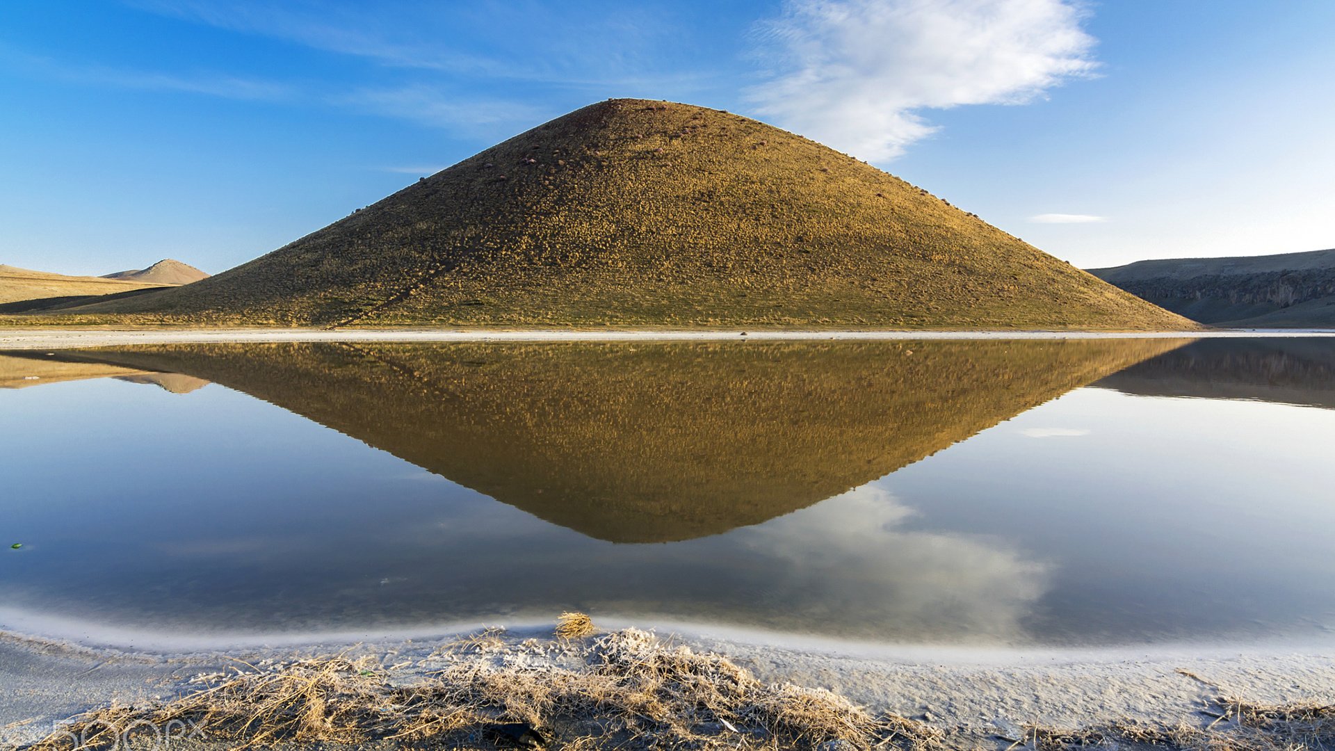 Обои озеро, природа, отражение, пейзаж, гора, холм, lake, nature, reflection, landscape, mountain, hill разрешение 1920x1200 Загрузить