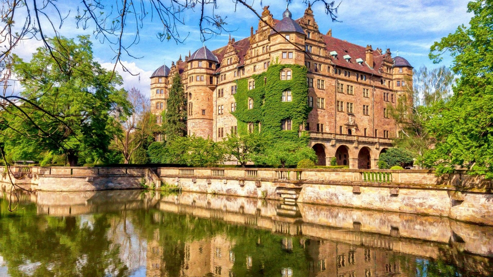 Обои мост, замок, германия, нойенштайн, замок нойенштайн, bridge, castle, germany, neuenstein, castle neuenstein разрешение 1920x1200 Загрузить