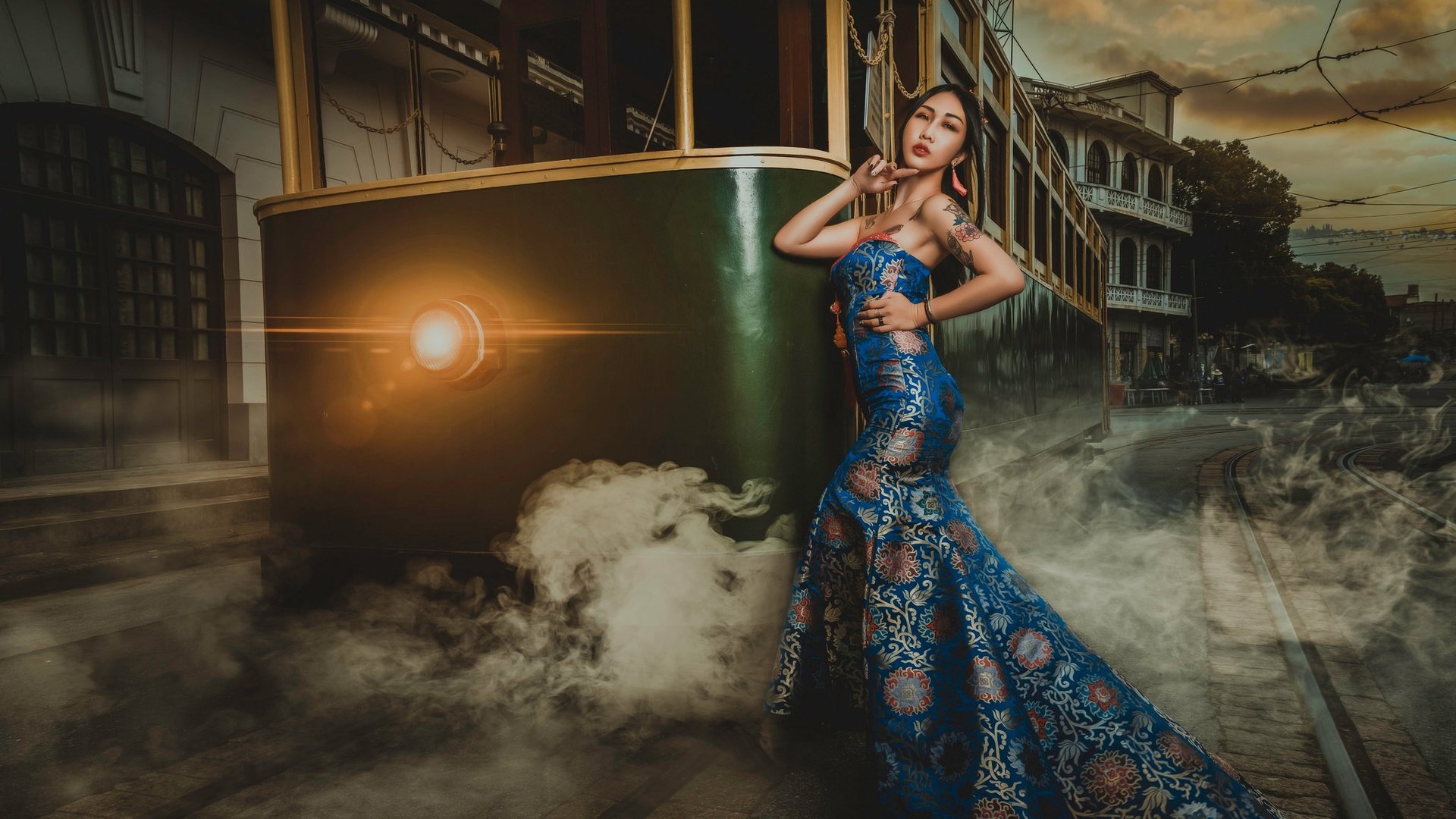 Обои стиль, платье, поза, трамвай, фигура, азиатка, style, dress, pose, tram, figure, asian разрешение 2048x1536 Загрузить