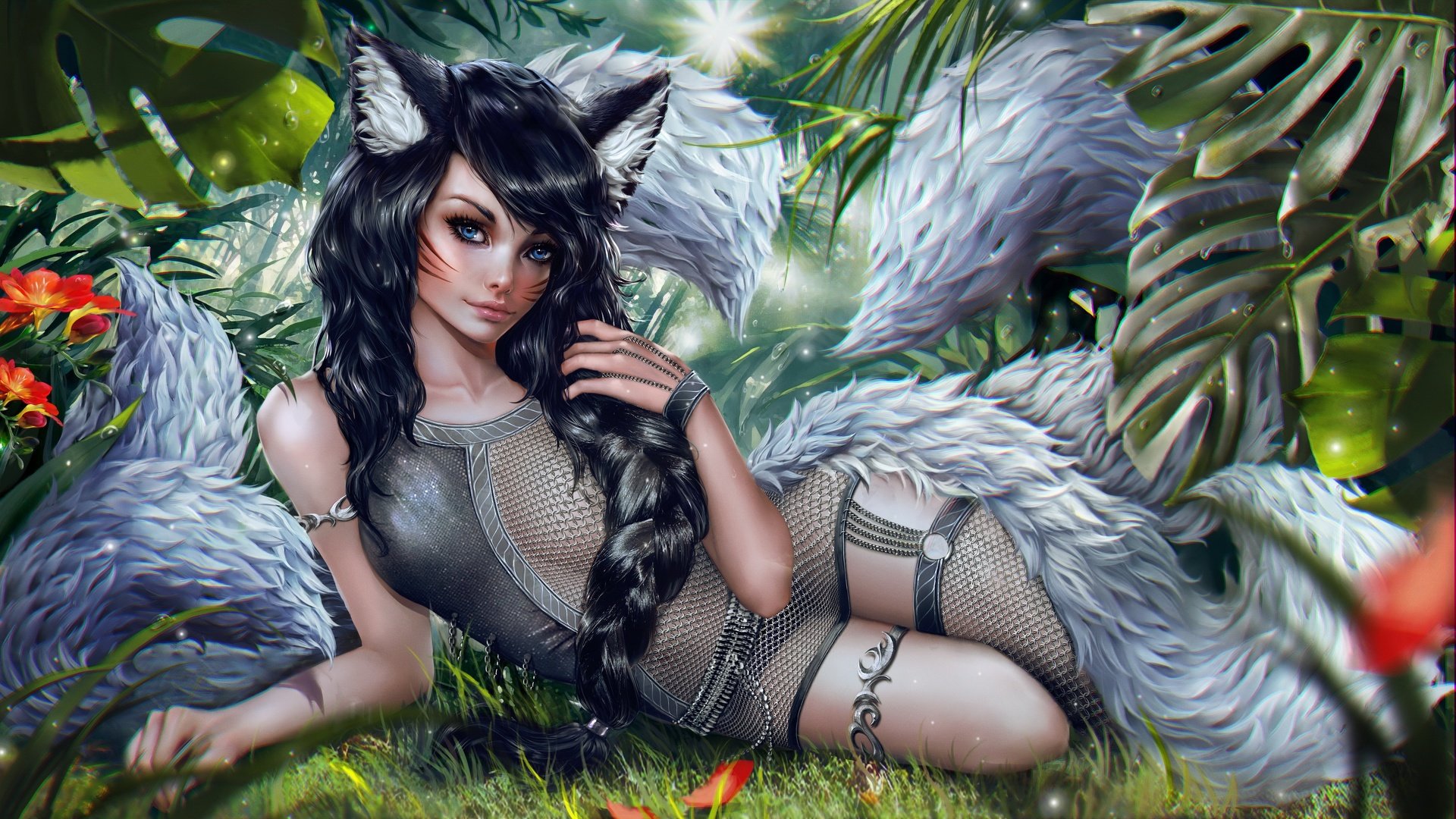 Обои арт, девушка, эльфийка, ahri, nine-tailed fox, лига легенд, art, girl, elf, league of legends разрешение 4000x2258 Загрузить