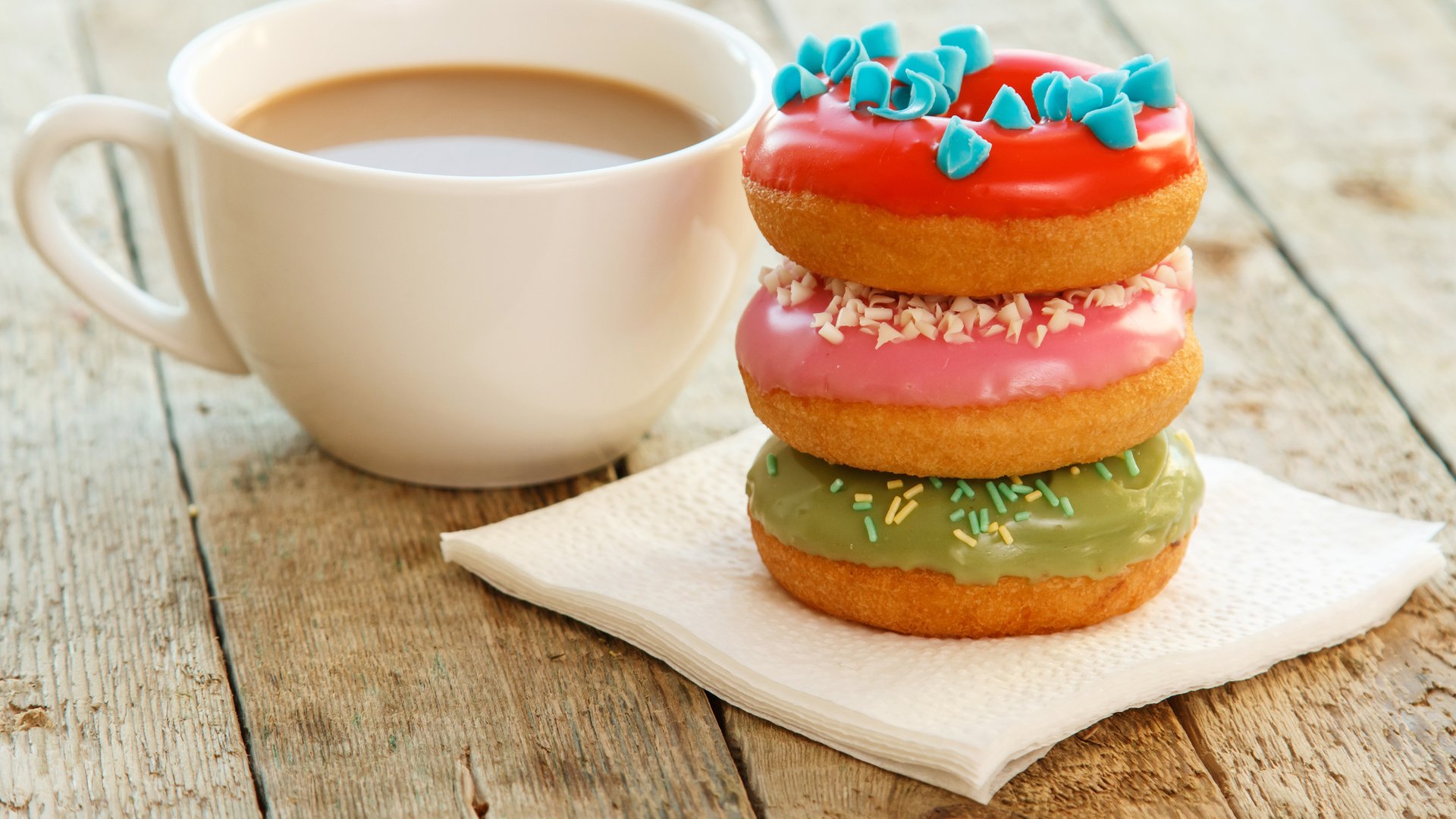Обои кофе, чашка, пончики, глазурь, coffee, cup, donuts, glaze разрешение 4200x2800 Загрузить