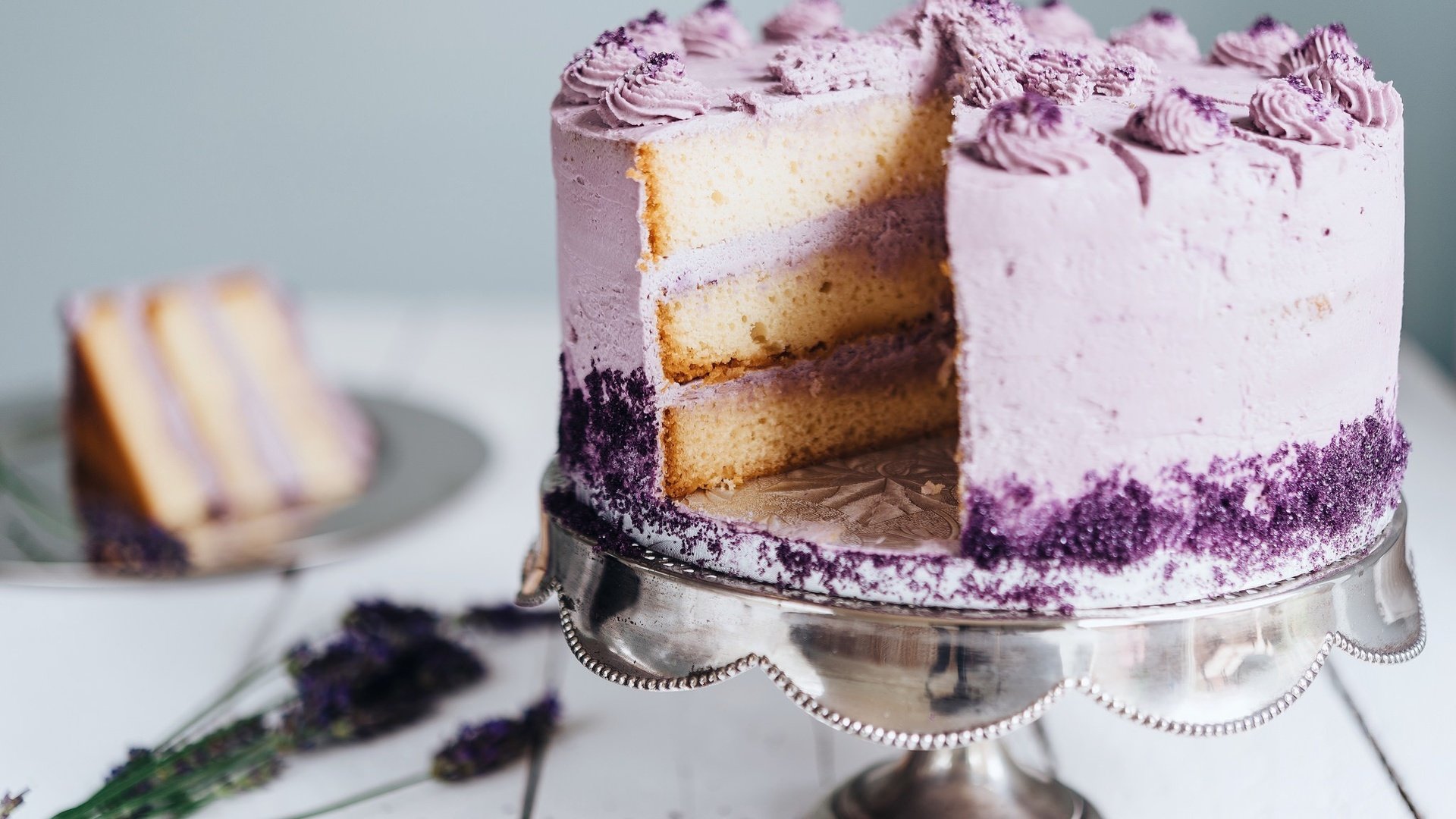 Обои лаванда, сладкое, торт, десерт, крем, lavender, sweet, cake, dessert, cream разрешение 2048x1345 Загрузить