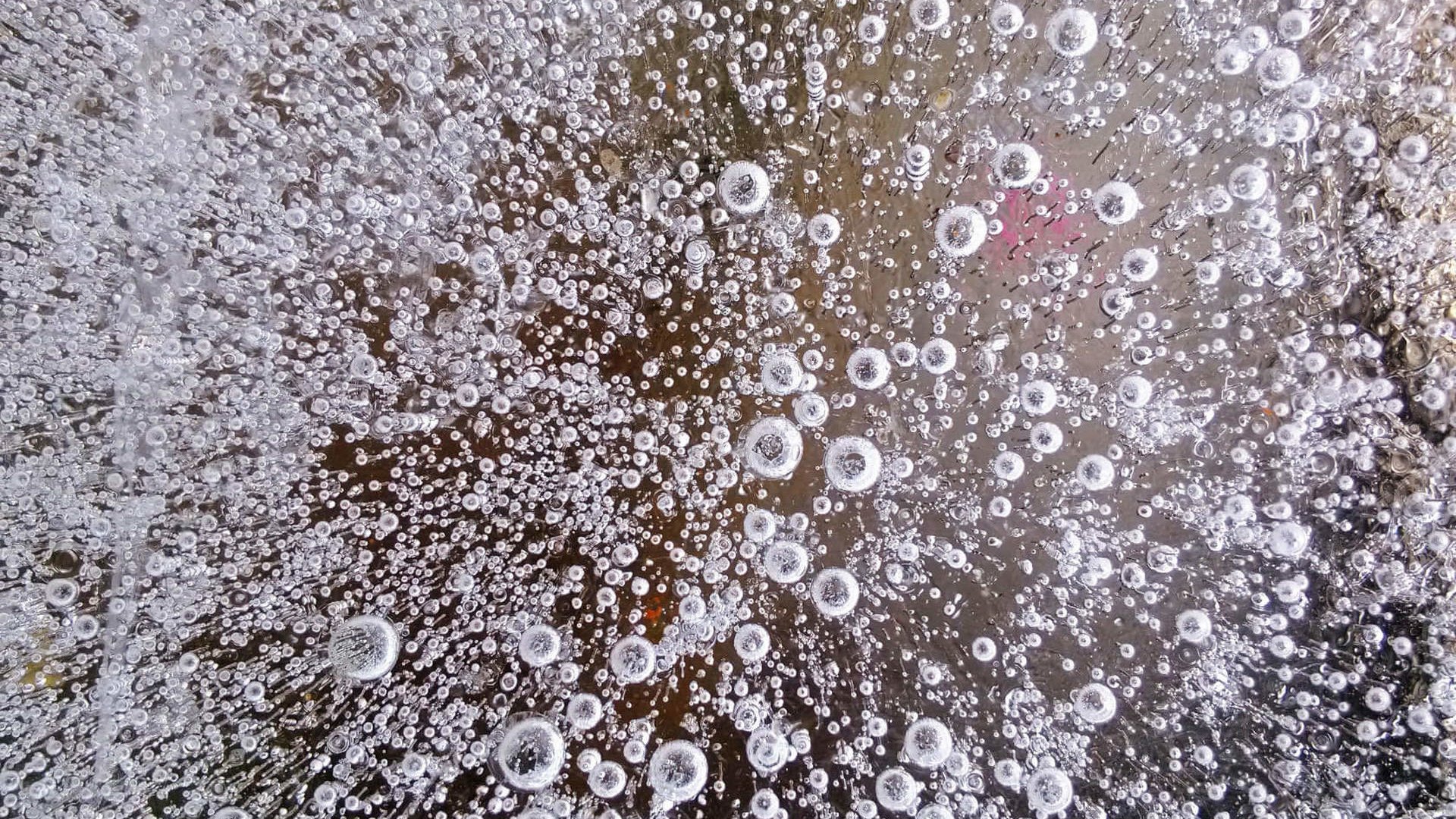 Обои вода, макро, парк, капли, лёд, пузырьки, water, macro, park, drops, ice, bubbles разрешение 1920x1440 Загрузить