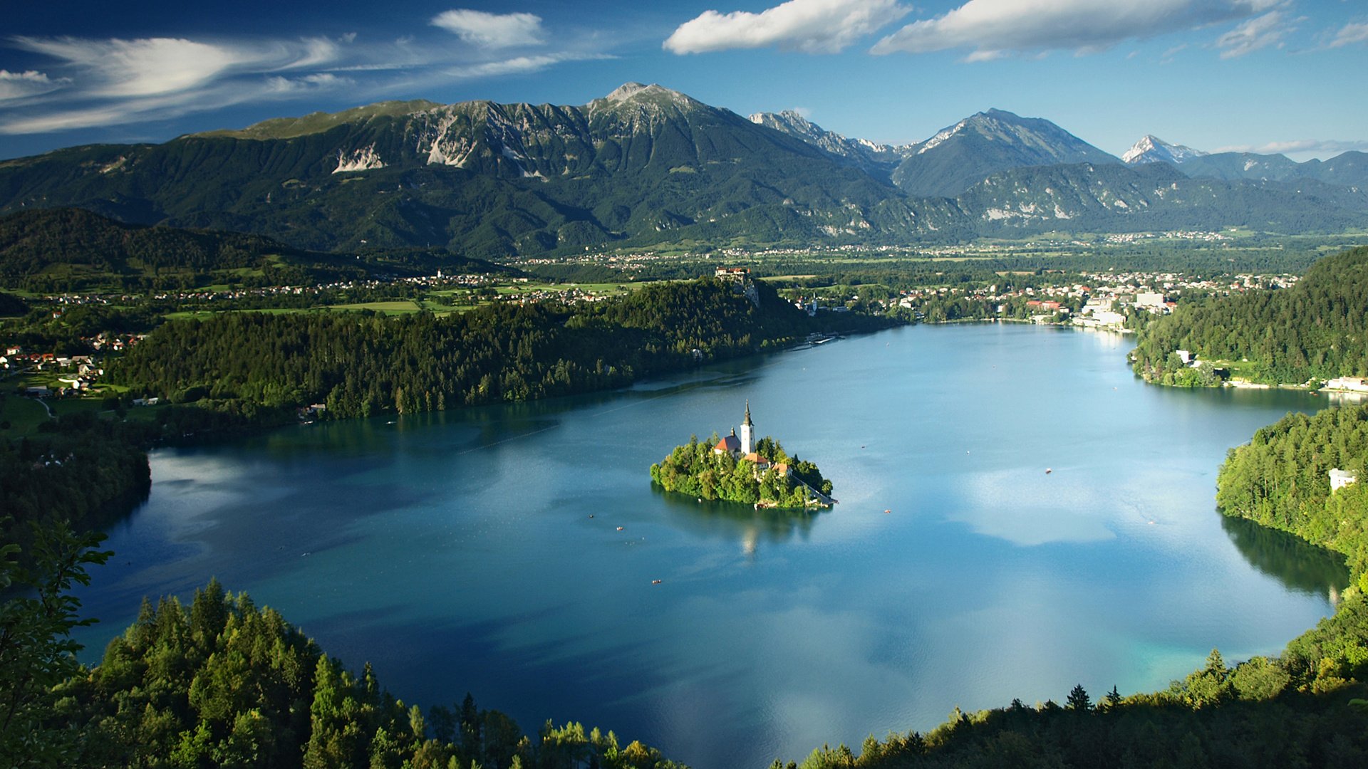 Обои озеро, природа, пейзаж, остров, часовня, бледское озеро, lake, nature, landscape, island, chapel, lake bled разрешение 1920x1200 Загрузить