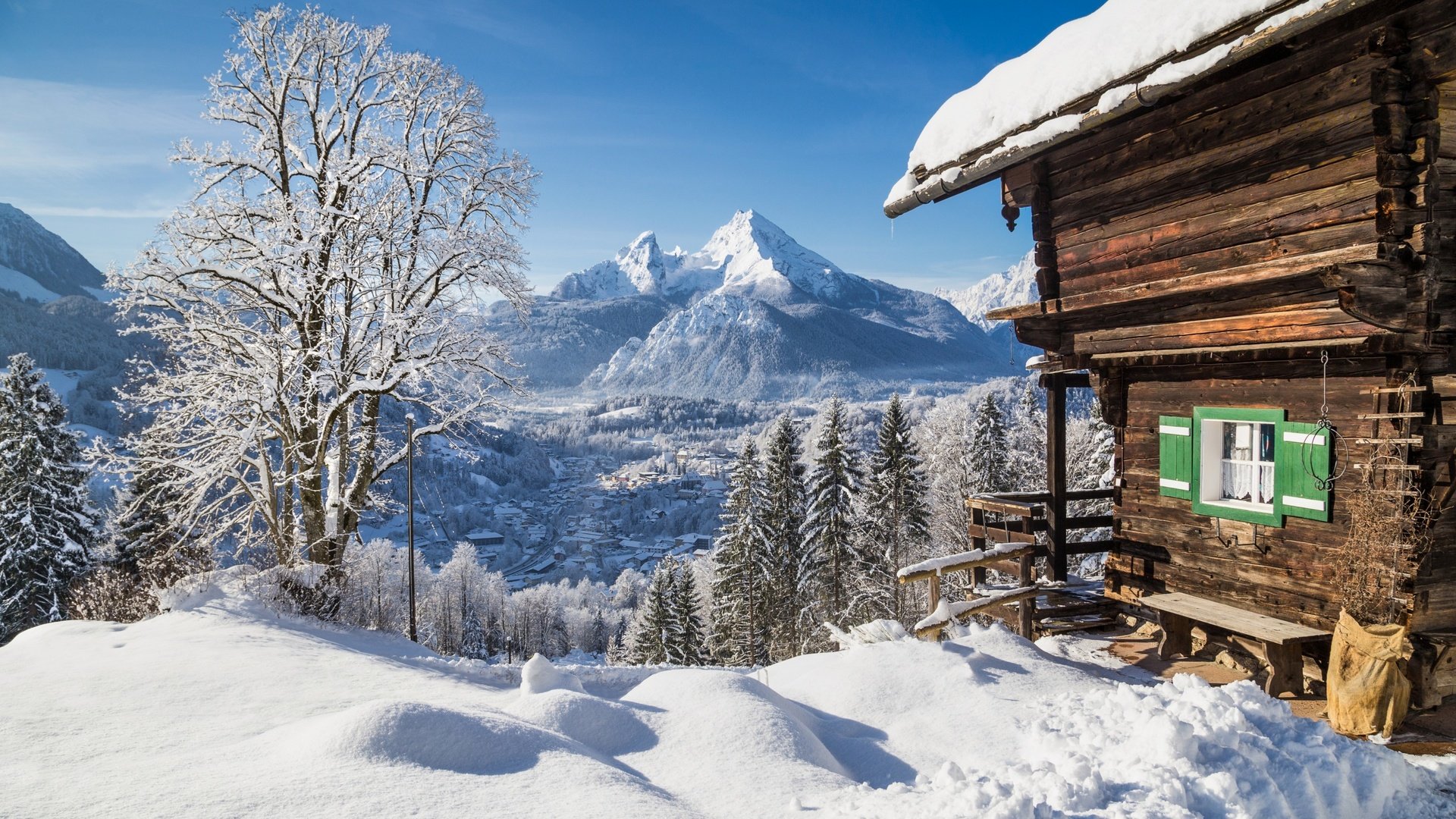 Обои горы, зима, mountains, winter разрешение 2880x1800 Загрузить