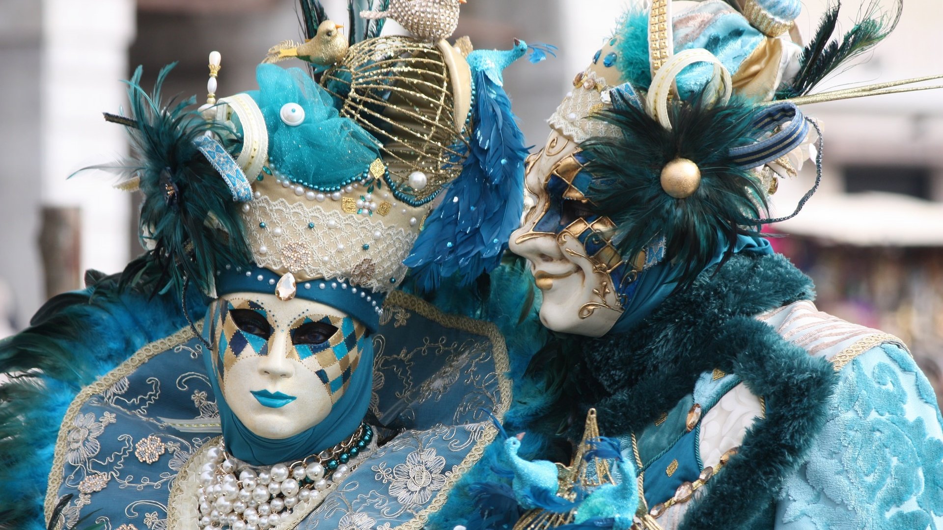 Обои пара, костюмы, маски, карнавал, pair, costumes, mask, carnival разрешение 2048x1365 Загрузить