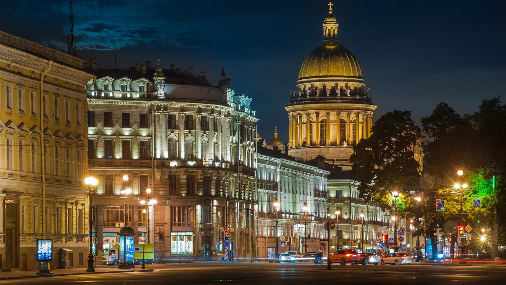 Обои ночь, огни, город, улица, россия, санкт-петербург, night, lights, the city, street, russia, saint petersburg разрешение 2880x1800 Загрузить