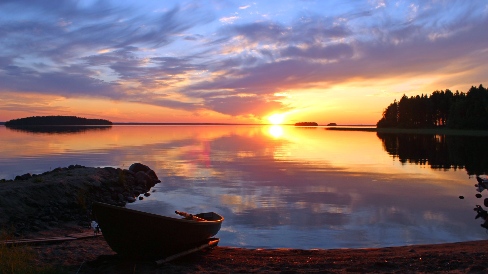 Обои озеро, закат, лодка, lake, sunset, boat разрешение 5184x3456 Загрузить