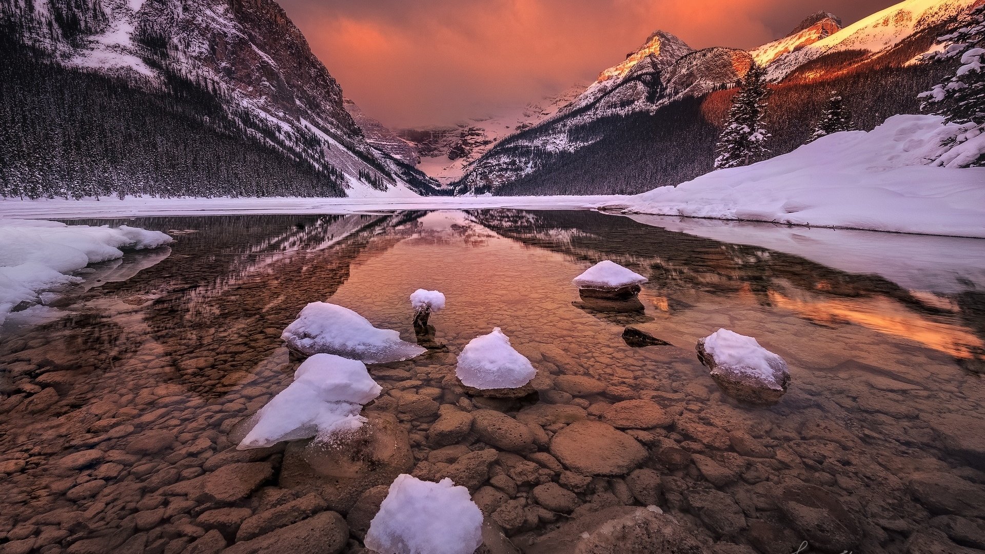 Обои озеро, горы, природа, зима, lake, mountains, nature, winter разрешение 1920x1200 Загрузить