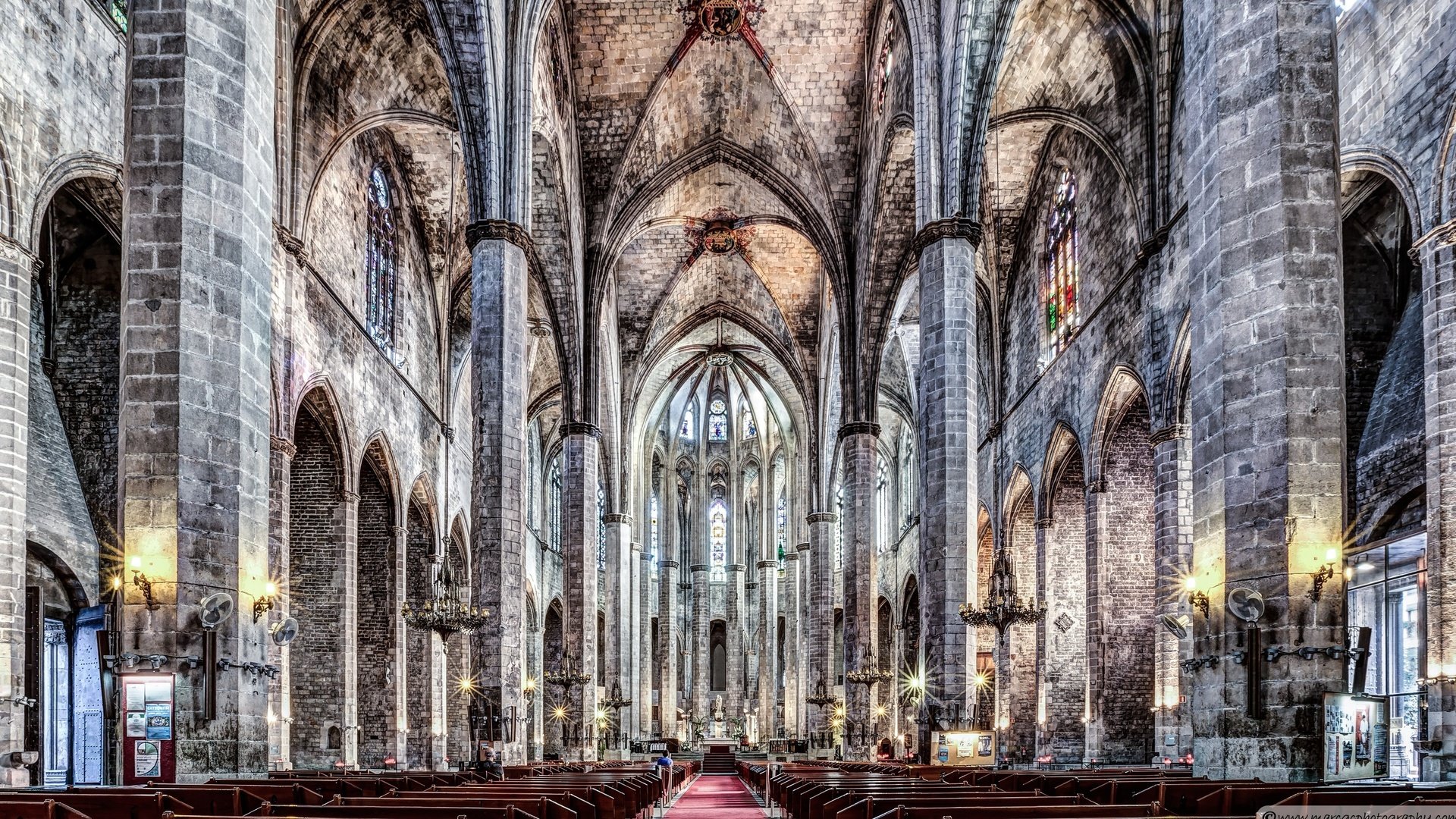 Обои церковь, испания, барселона, каталония, santa maria, санта-мария-дель-мар, church, spain, barcelona, catalonia, santa maria del mar разрешение 3840x2160 Загрузить