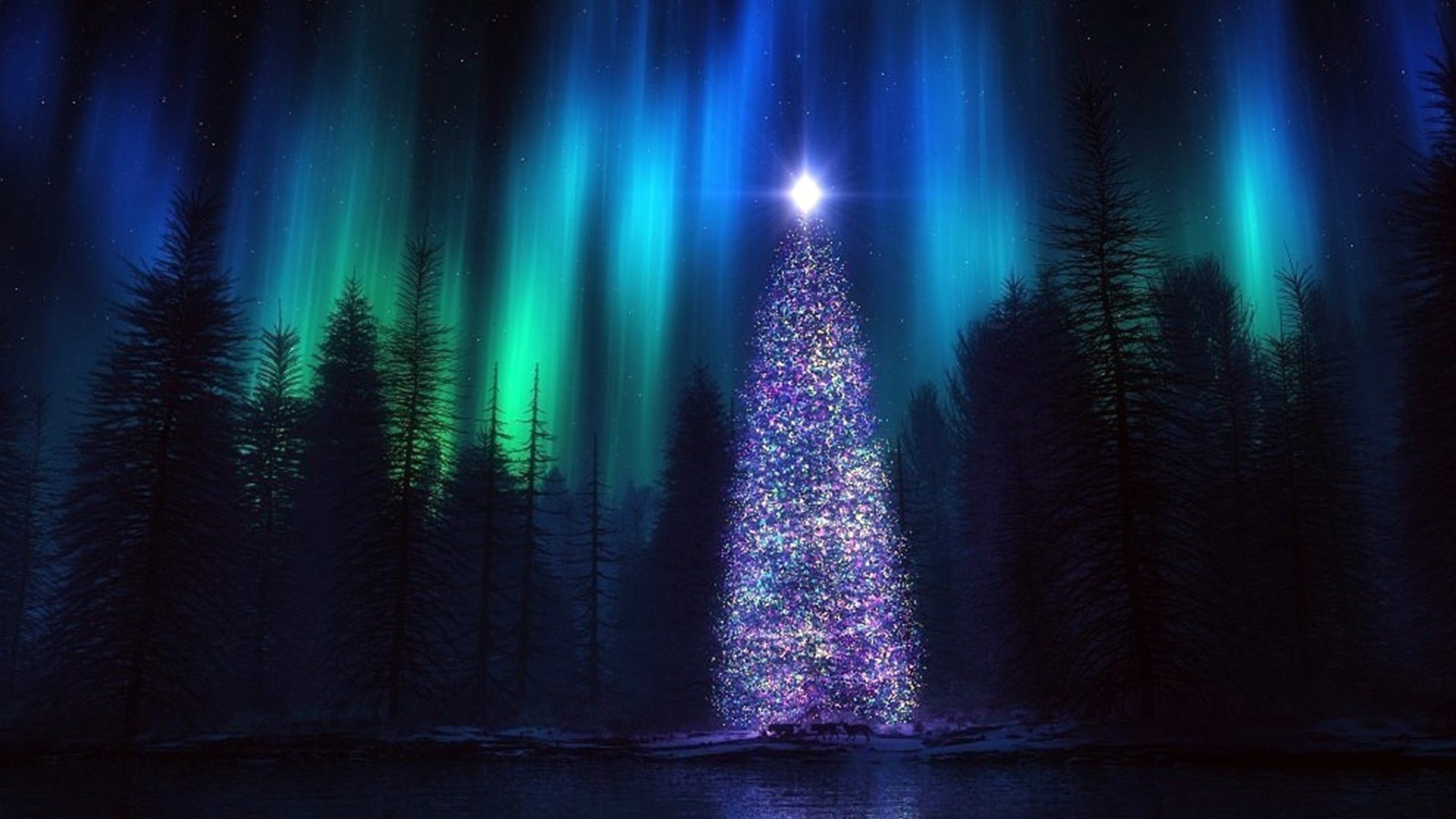 Обои снег, елка, лес, волшебство, рождество, год, нов, snow, tree, forest, magic, christmas, year, new разрешение 1920x1200 Загрузить