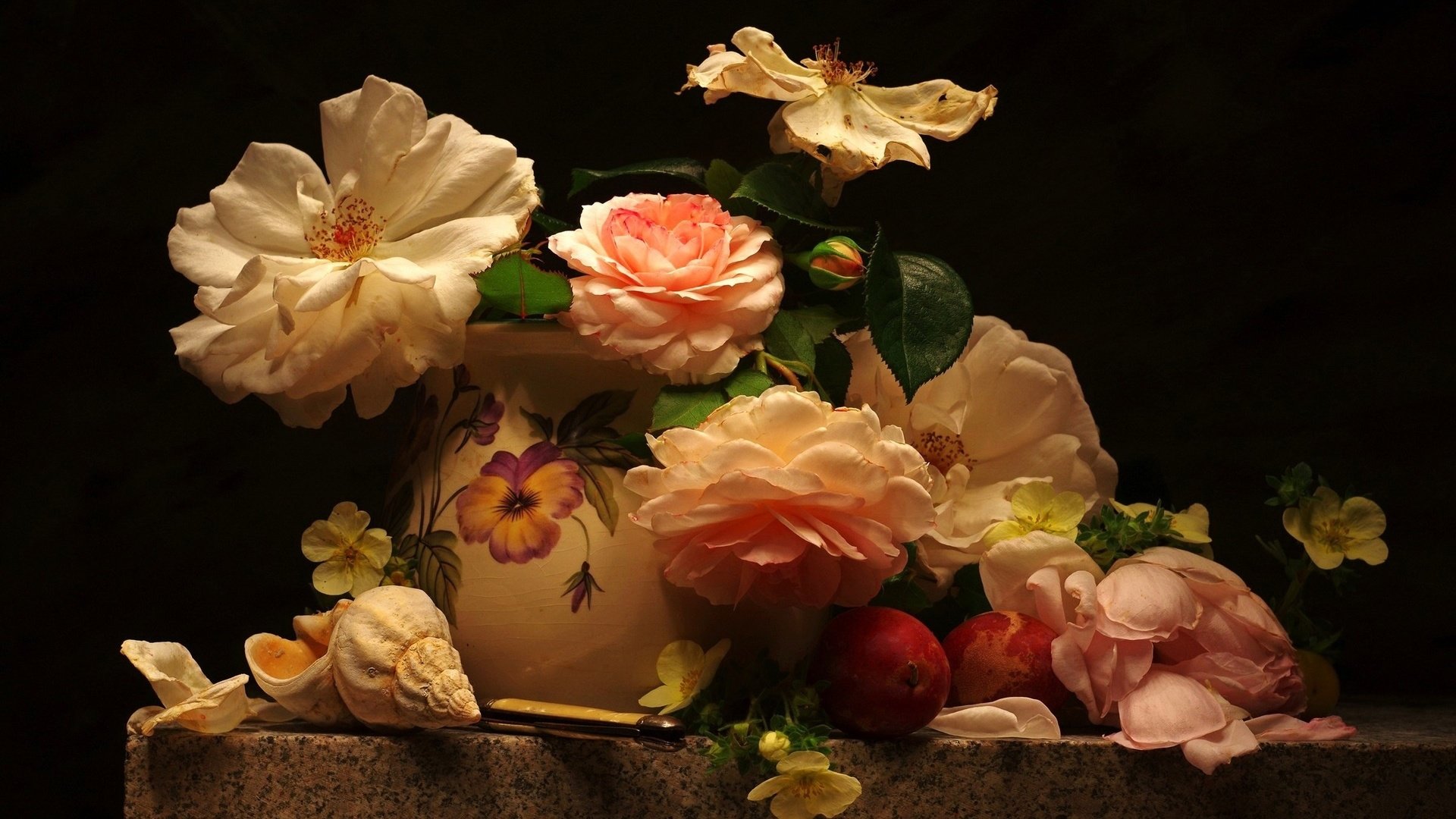 Обои букет, натюрморт, роз, bouquet, still life, roses разрешение 1920x1200 Загрузить