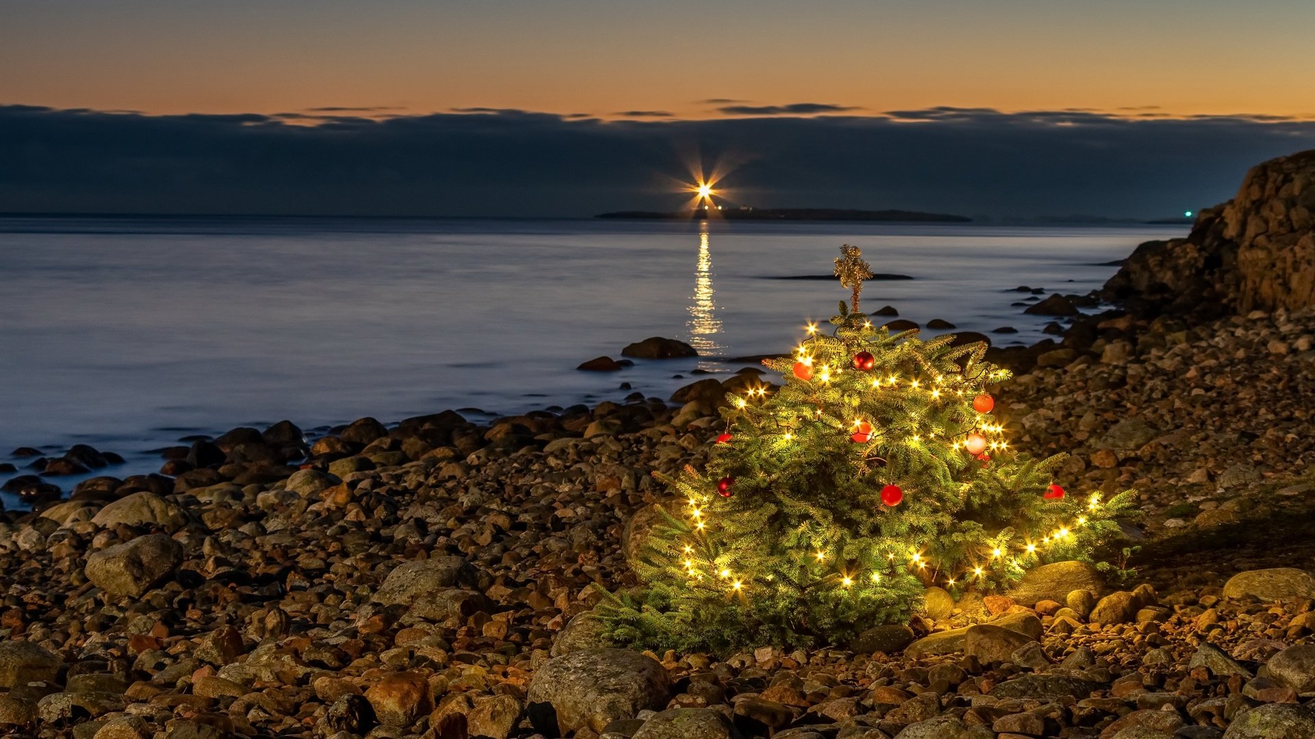 Обои берег, елка, праздник, shore, tree, holiday разрешение 3840x2160 Загрузить