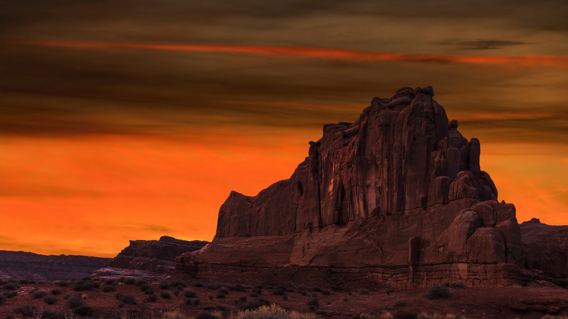 Обои ночь, природа, национальный парк арки, night, nature, arches national park разрешение 3840x2159 Загрузить