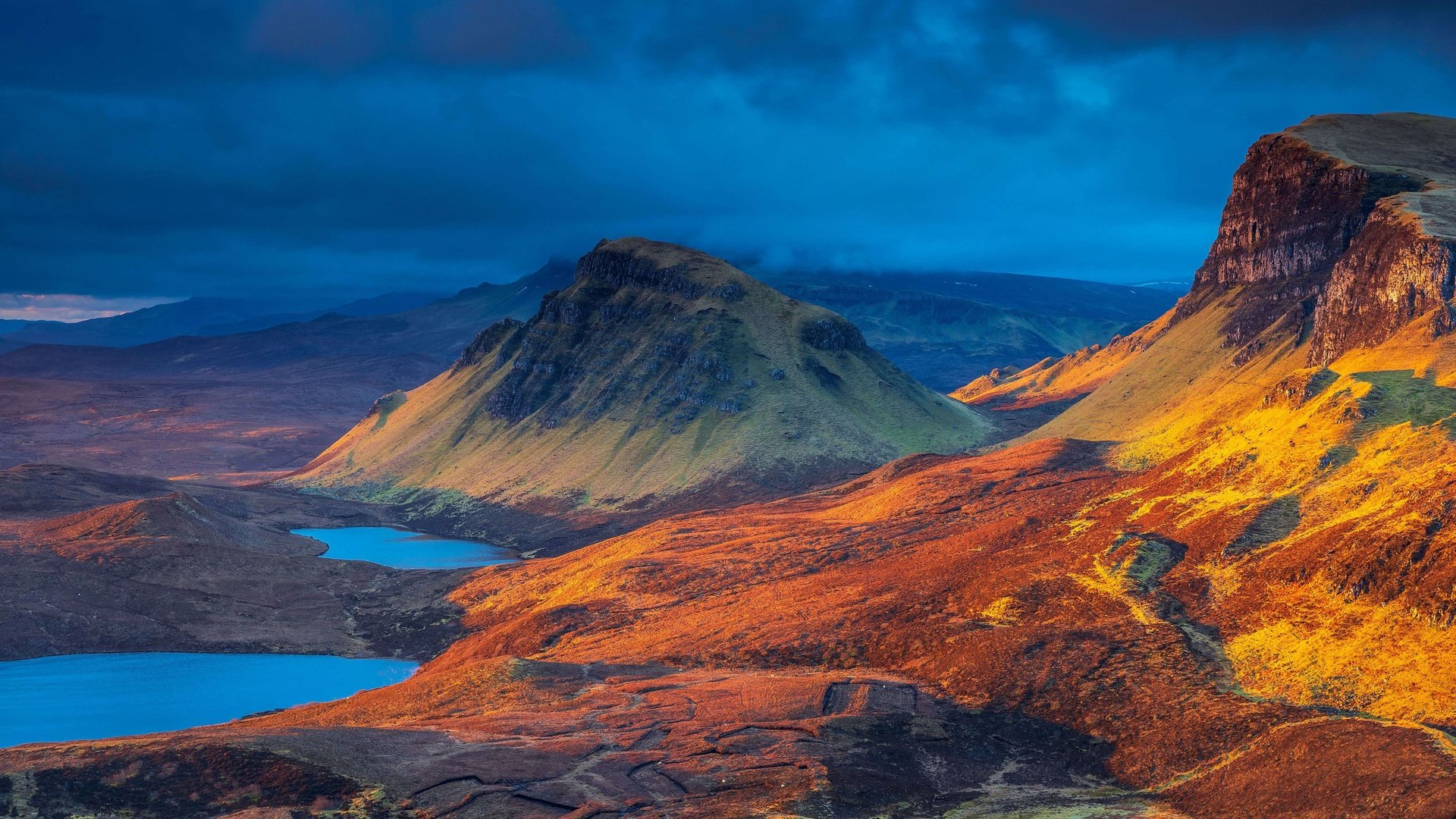 Обои озеро, горы, шотландия, остров скай, lake, mountains, scotland, isle of skye разрешение 3240x2160 Загрузить