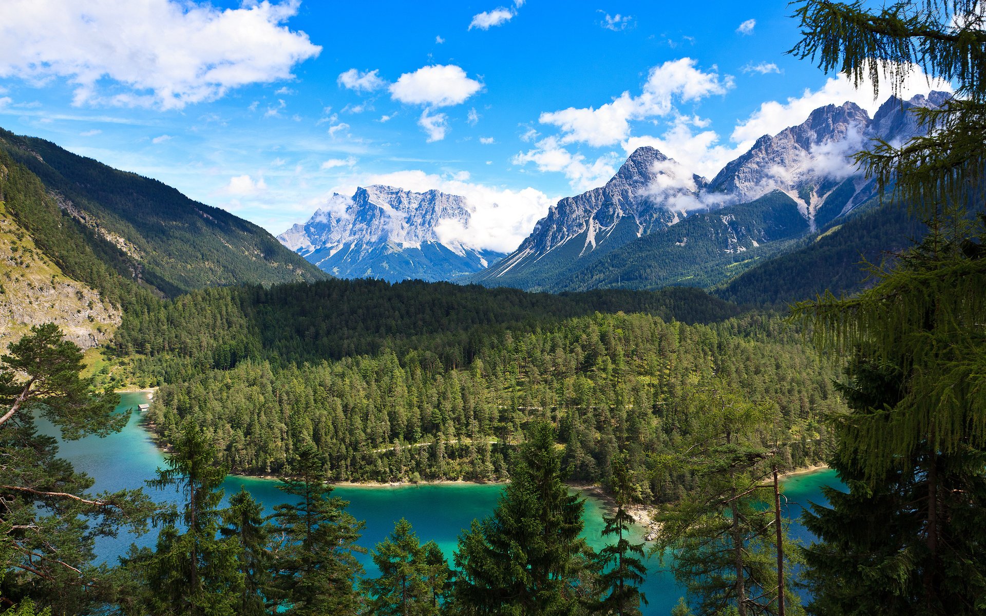 Обои горы, rasthaus zugspitzblick, австрия, mountains, austria разрешение 2560x1600 Загрузить