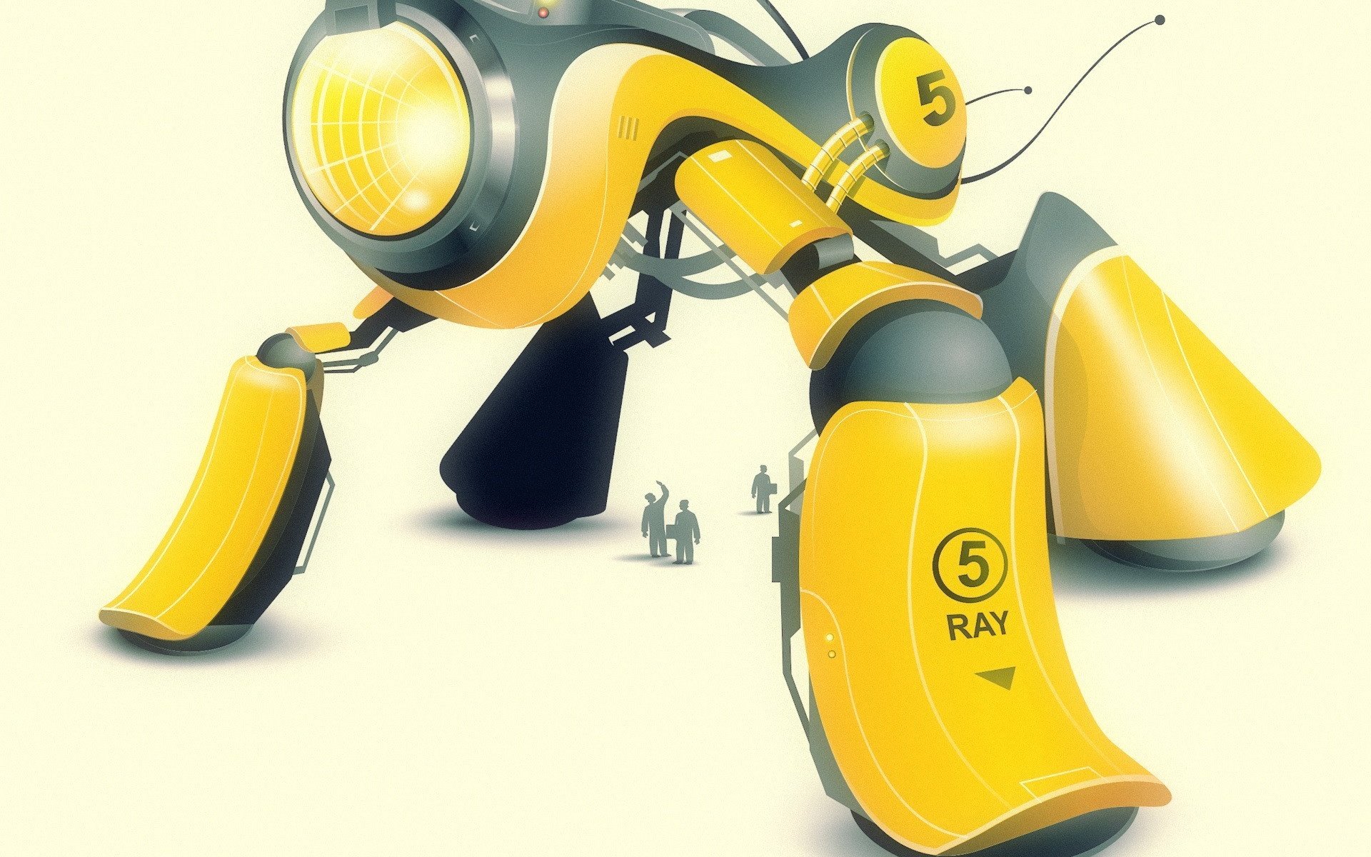 Обои желтый, вектор, робот, yellow, vector, robot разрешение 1920x1440 Загрузить