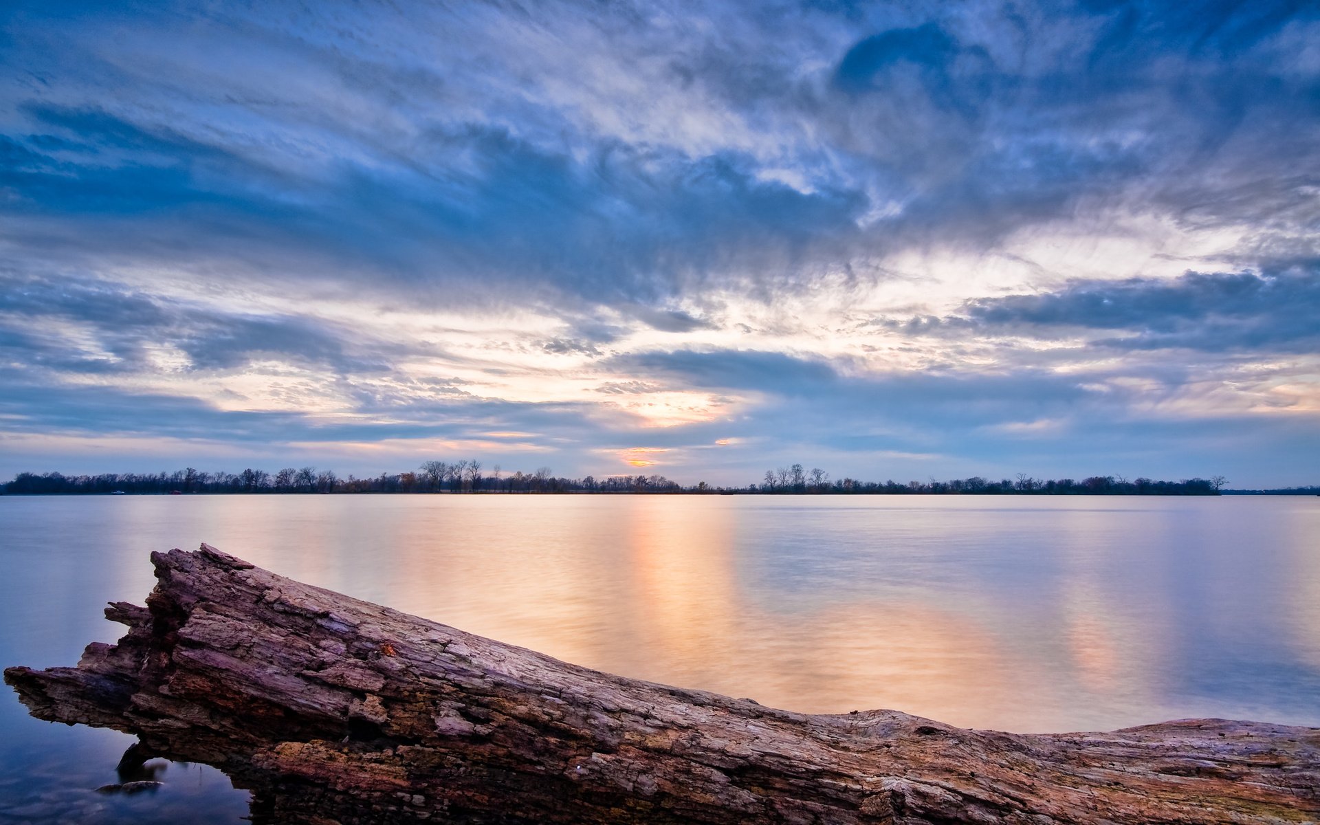 Обои небо, облака, вода, озеро, закат, иллинойс, the sky, clouds, water, lake, sunset, il разрешение 2560x1600 Загрузить