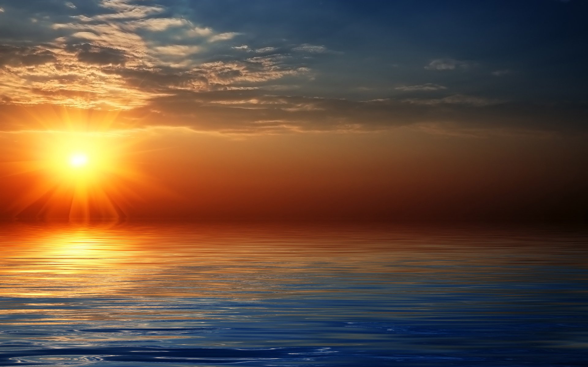 природа небо горизонт море солнце закат бесплатно