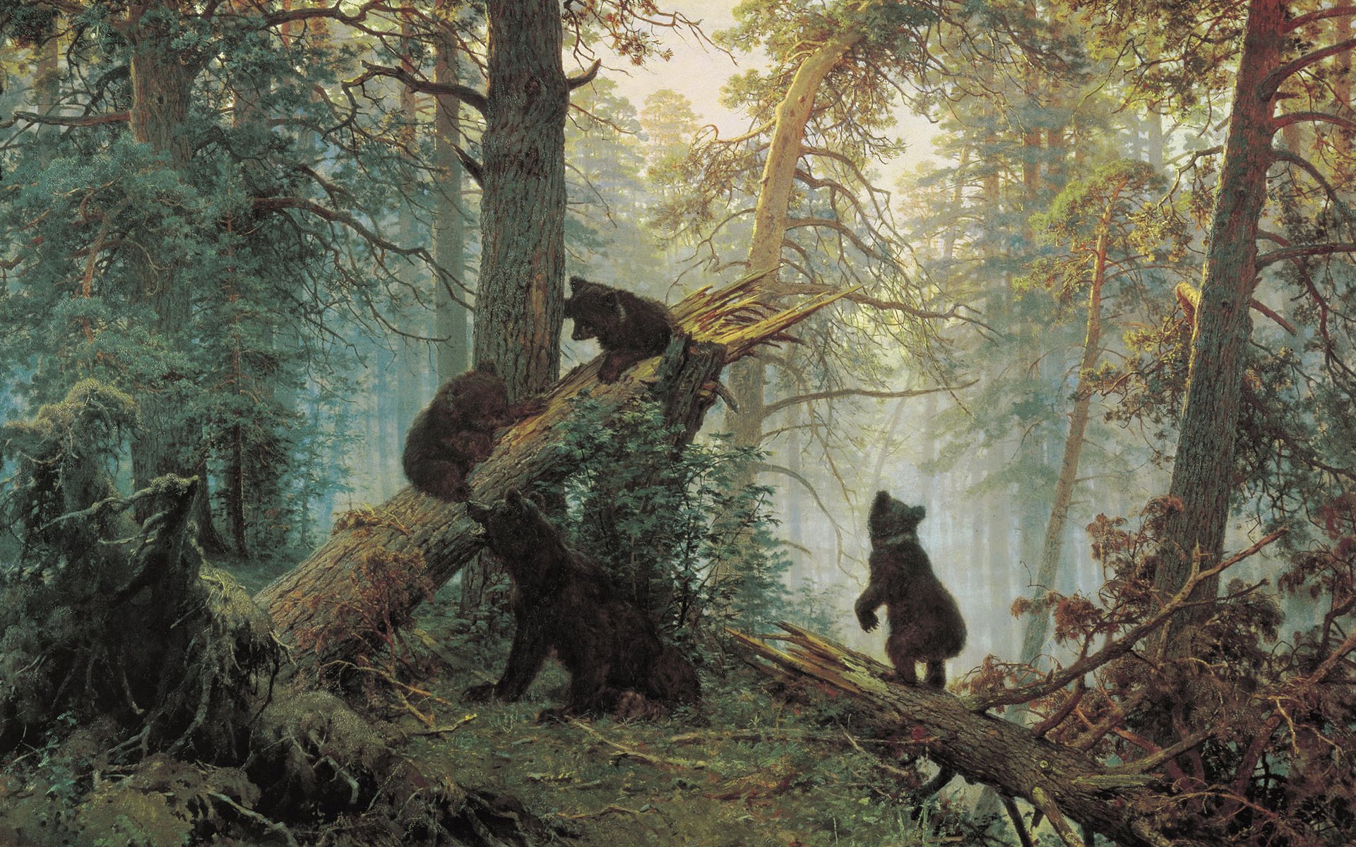 Обои лес, иван иванович шишкин, медведи, утро в сосновом лесу, forest, ivan ivanovich shishkin, bears, morning in a pine forest разрешение 2000x1355 Загрузить