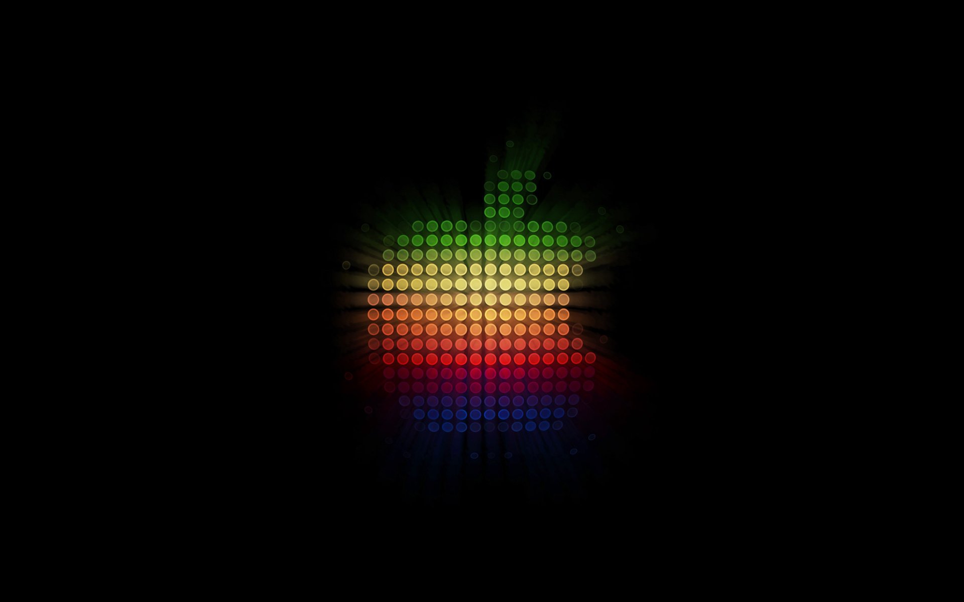 Обои свечение, минимализм, черный фон, лого, эппл, glow, minimalism, black background, logo, apple разрешение 2560x1600 Загрузить