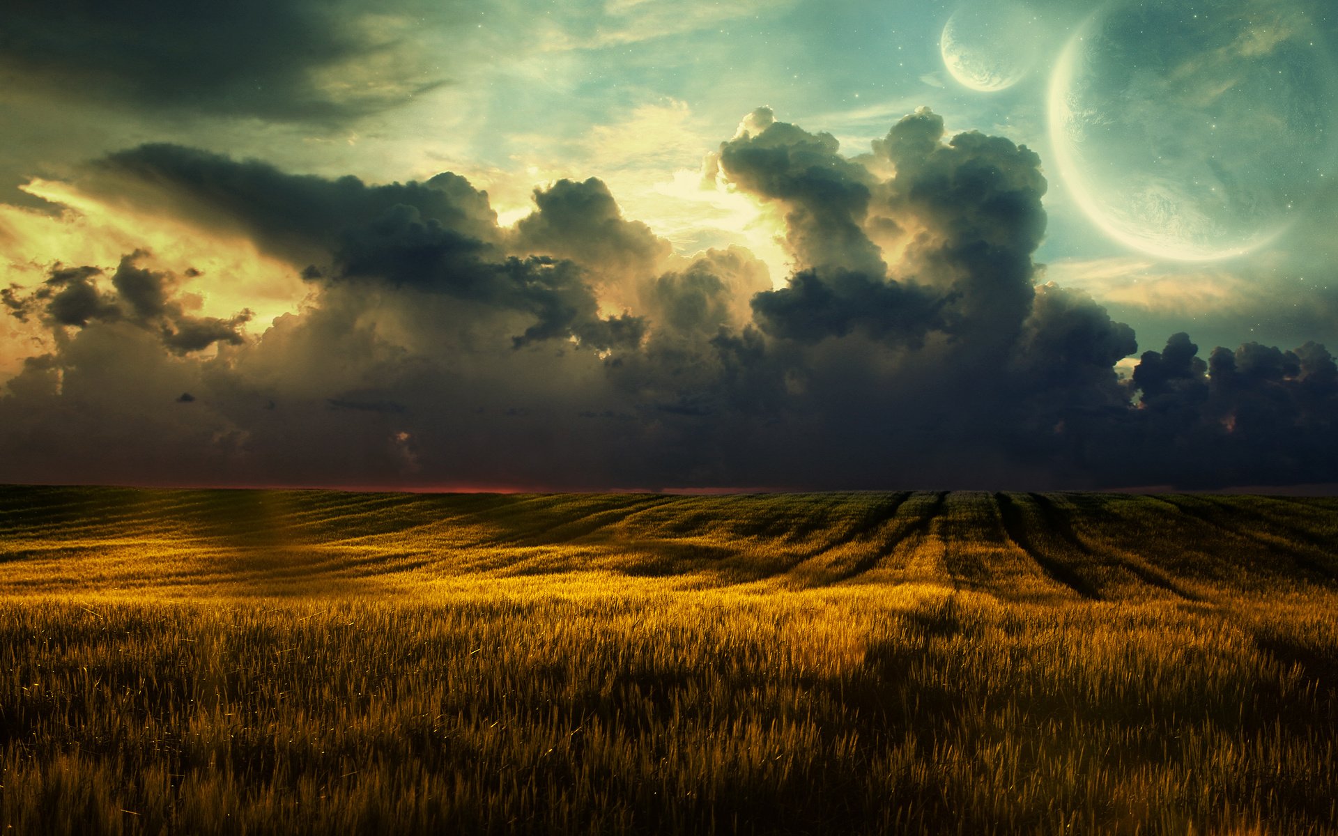 Обои облака, природа, обои, пейзаж, поле, пшеница, fields, clouds, nature, wallpaper, landscape, field, wheat разрешение 2560x1600 Загрузить