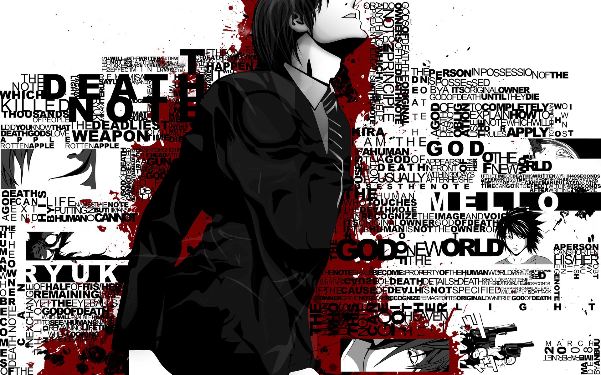 Обои death note, кира, ягами лайт, kira, light yagami разрешение 2560x1600 Загрузить