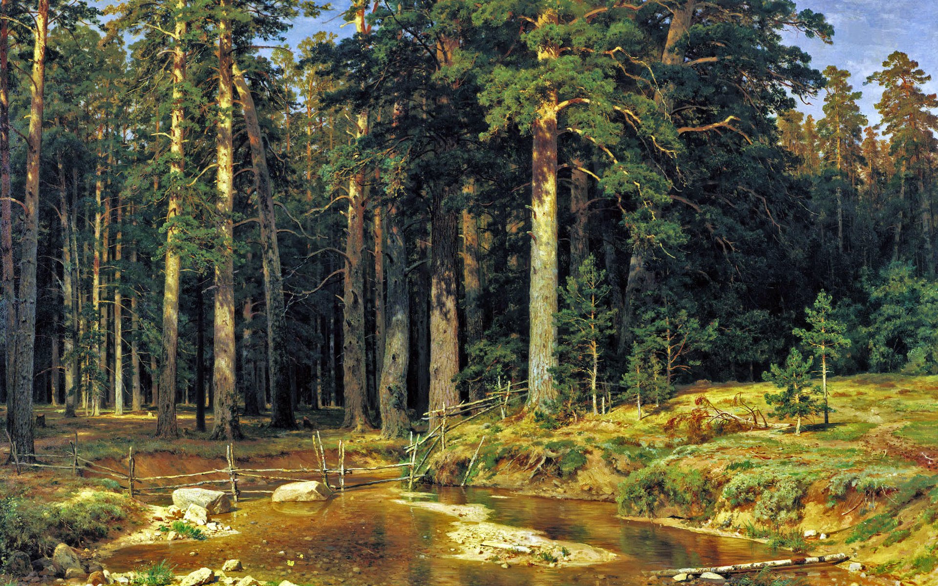 Обои лес, картина, шишкин, корабельный, forest, picture, shishkin, ship разрешение 2000x1279 Загрузить