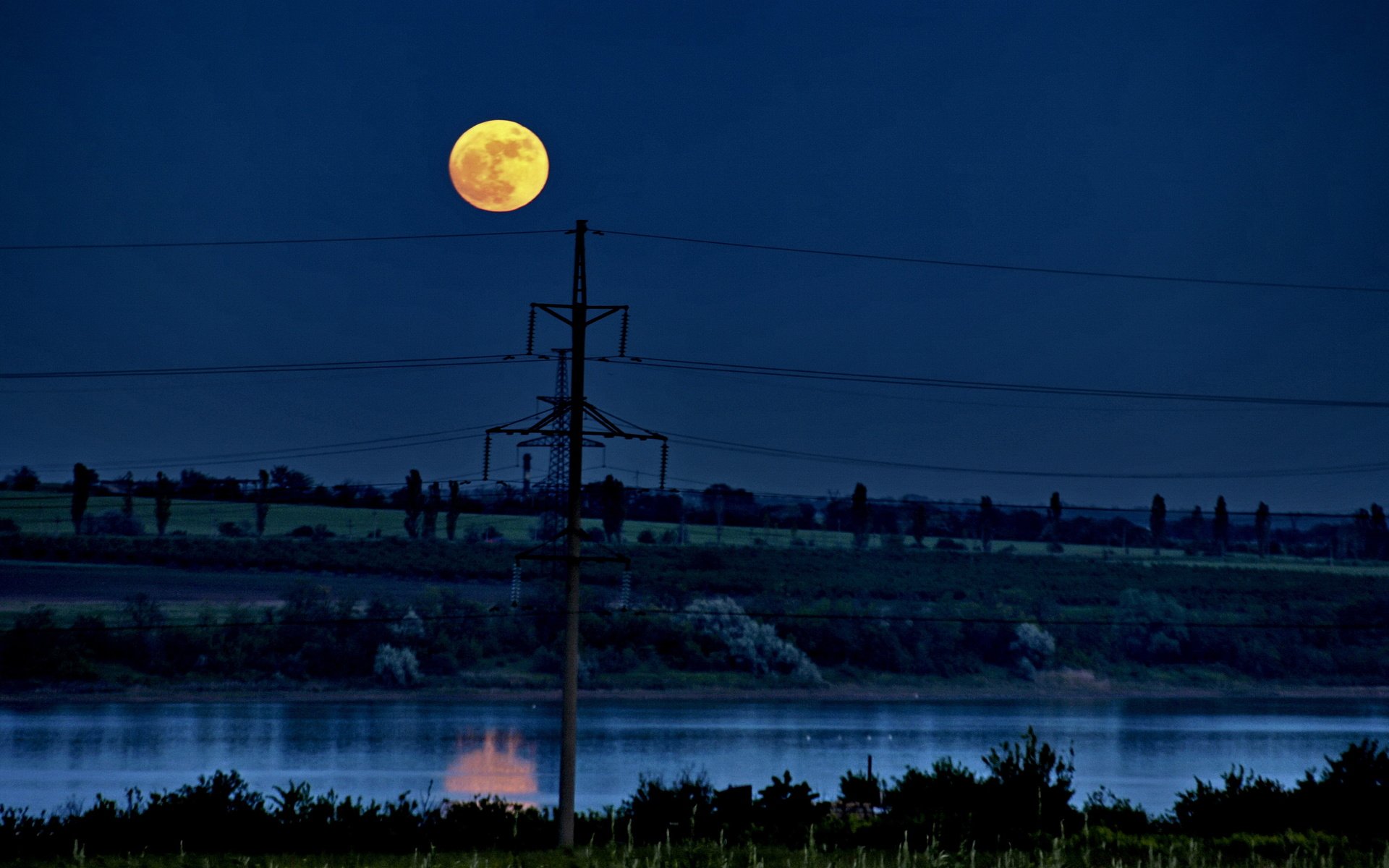 Обои ночь, пейзаж, луна, night, landscape, the moon разрешение 3648x2736 Загрузить