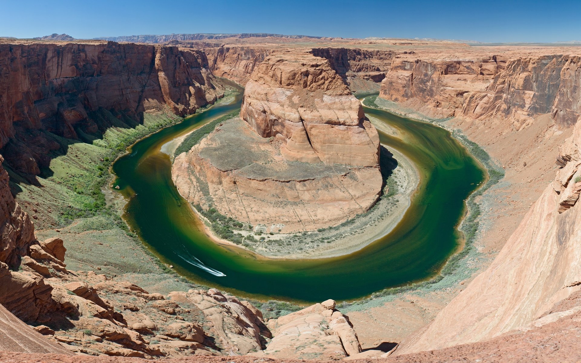 Обои река, каньон, изгиб, river, canyon, bending разрешение 5000x2462 Загрузить