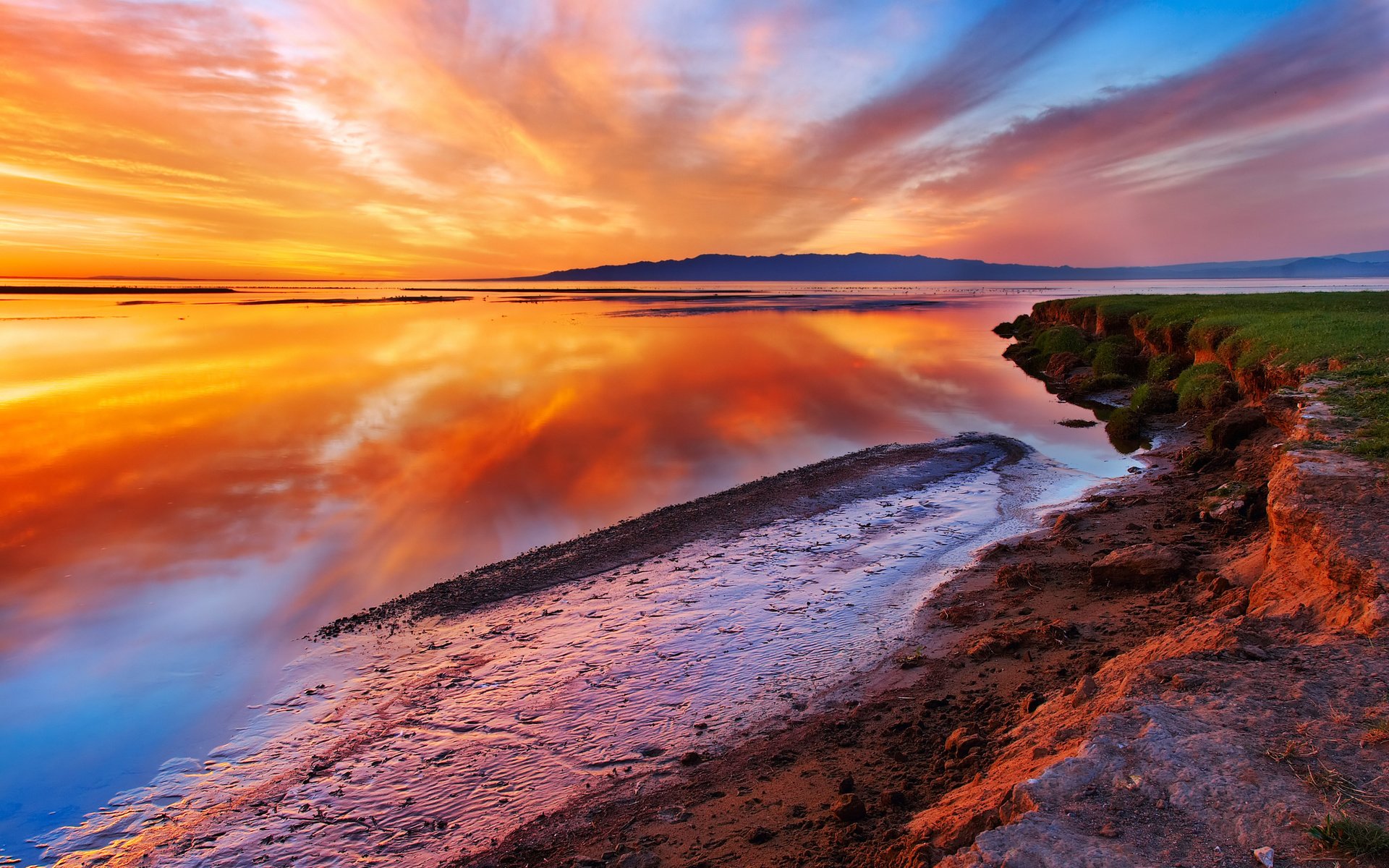 Обои вода, природа, берег, пейзаж, море, закат солнца, океан, water, nature, shore, landscape, sea, sunset, the ocean разрешение 2560x1600 Загрузить