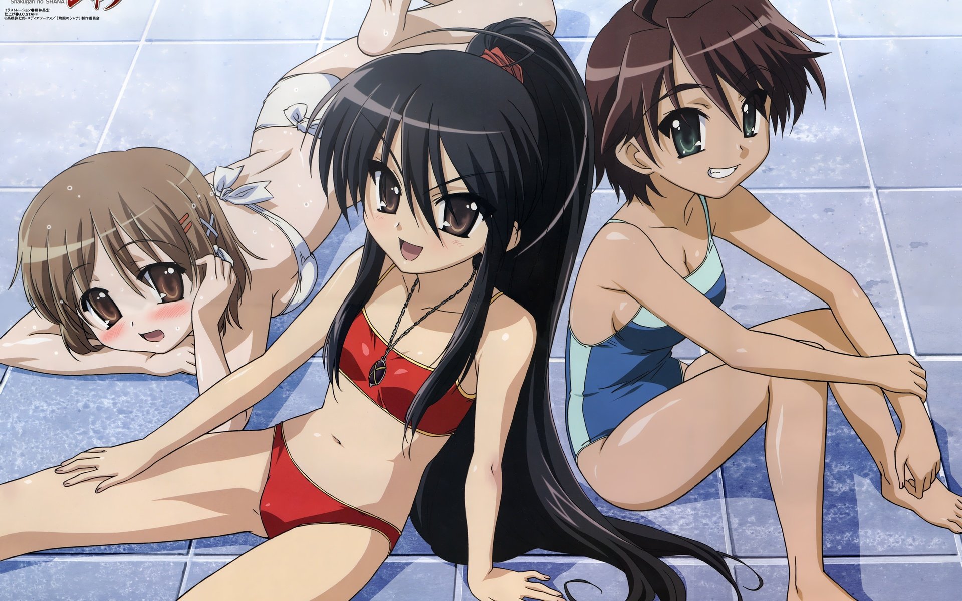 Обои купальник, shakugan no shana, shana,  бикини, yoshida kazumi, flat chest, fujii masahiro, megami, ogata matake, swimsuit, bikini разрешение 4230x2979 Загрузить