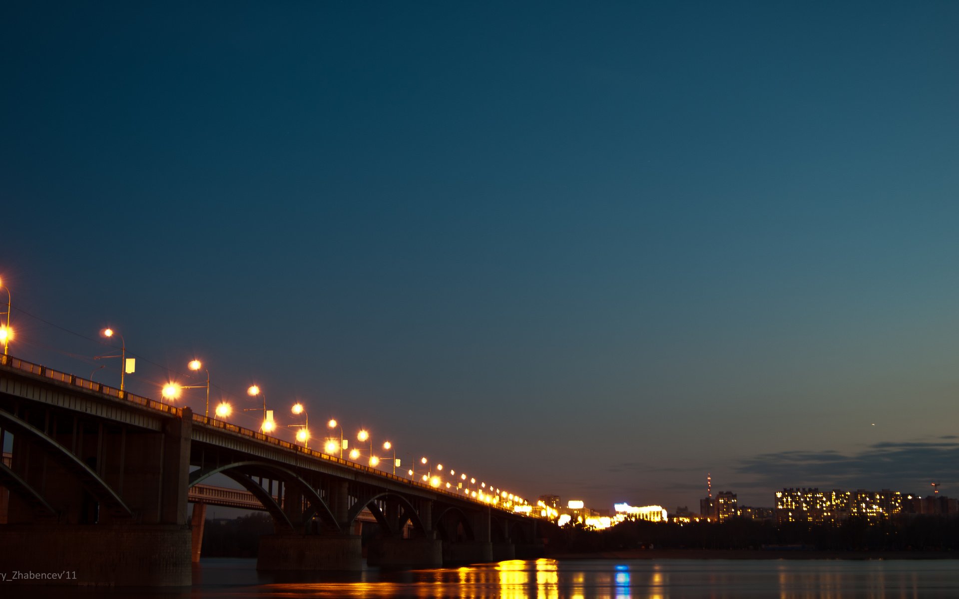 Мост, Обь, ночь, Новосибирск