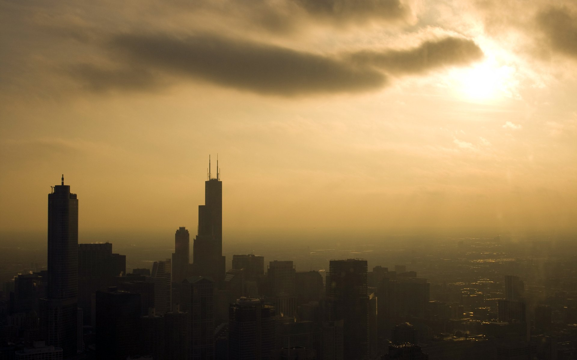 Обои облака, небоскребы, чикаго, clouds, skyscrapers, chicago разрешение 2560x1600 Загрузить