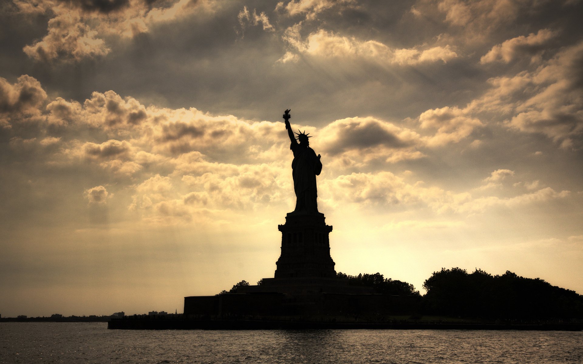 Обои пейзаж, сша, нью-йорк, статуя свободы, landscape, usa, new york, the statue of liberty разрешение 2560x1600 Загрузить