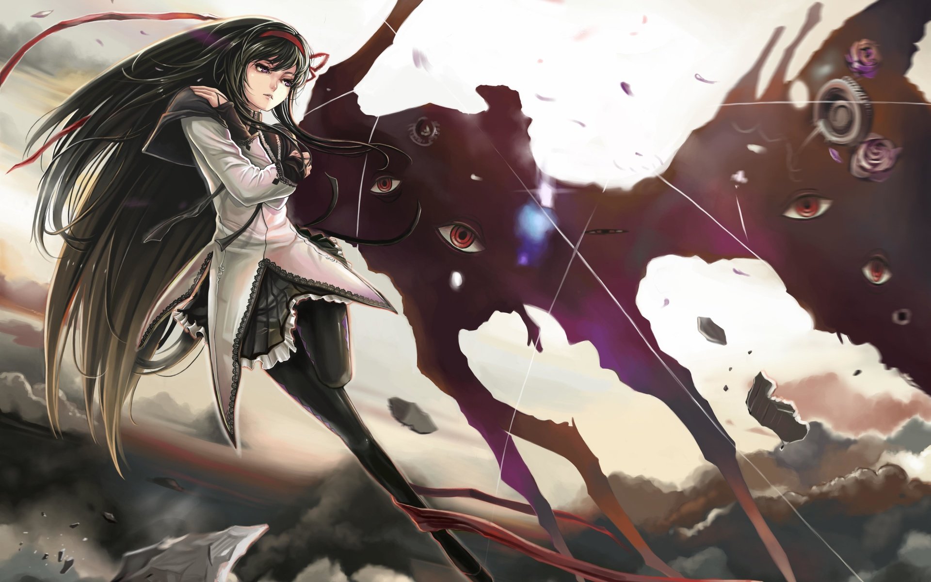 Обои девушка, mahou shoujo madoka magika, akemi homura, girl разрешение 5519x4007 Загрузить