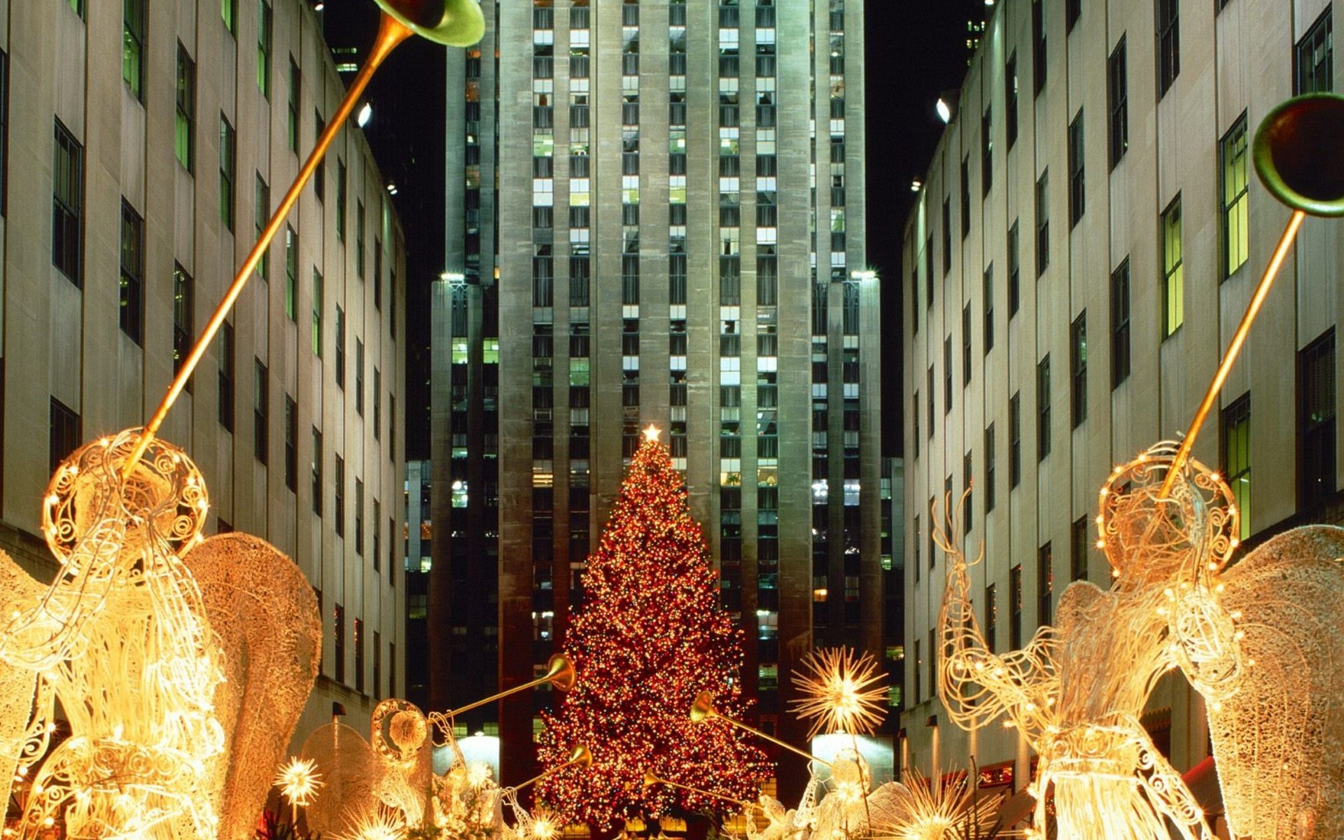 Обои рождество, new york city, christmas at rockefeller center, нью - йорк, christmas, new york разрешение 2016x1512 Загрузить