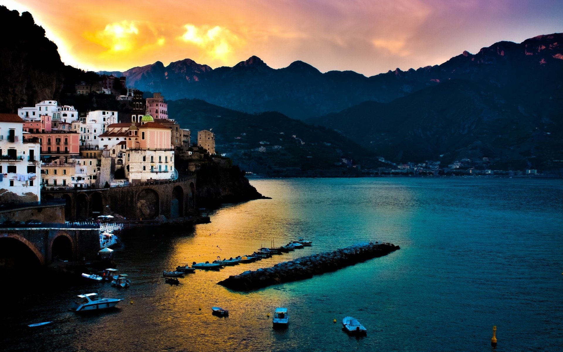 Обои побережье амальфи, the amalfi coast разрешение 2560x1440 Загрузить