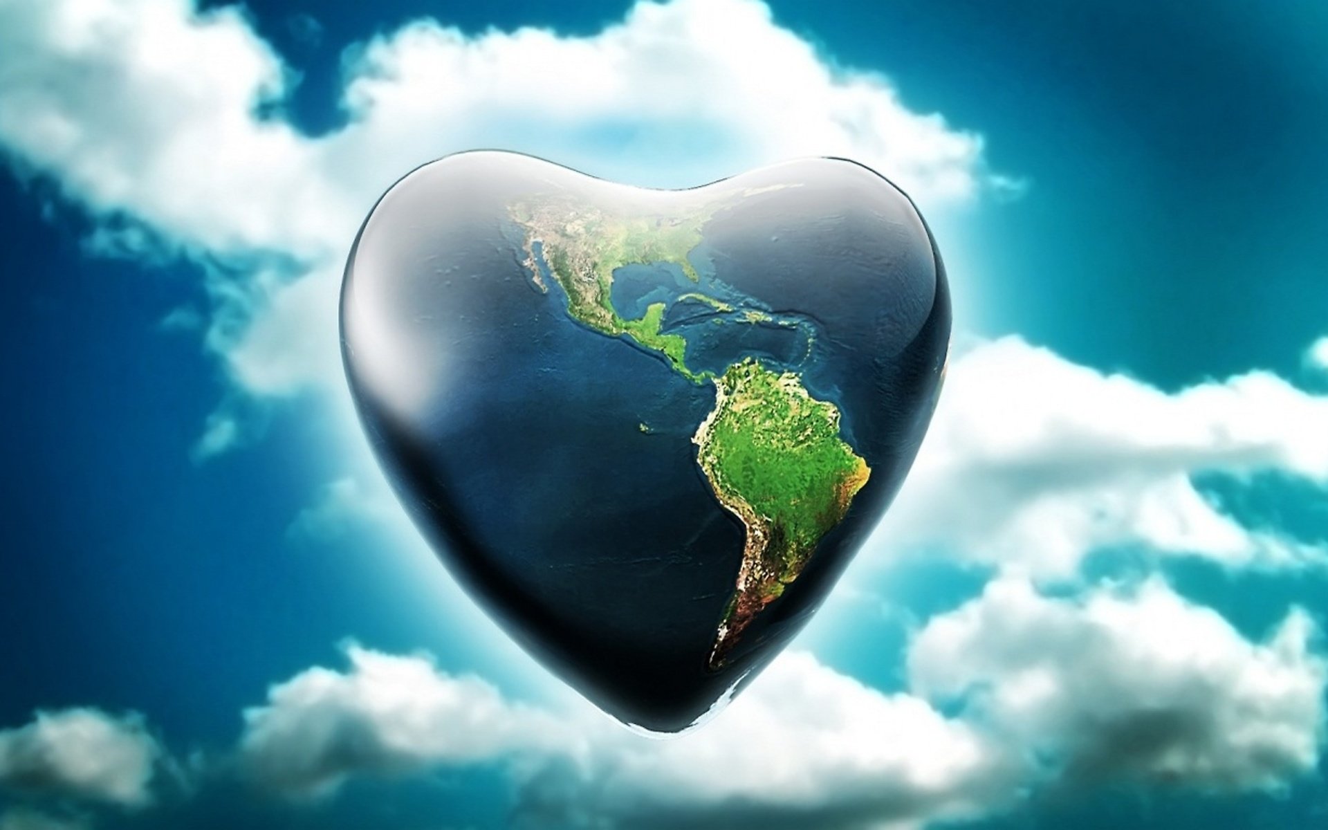 Обои земля в форме сердечка, the earth is in the shape of a heart разрешение 2560x1600 Загрузить