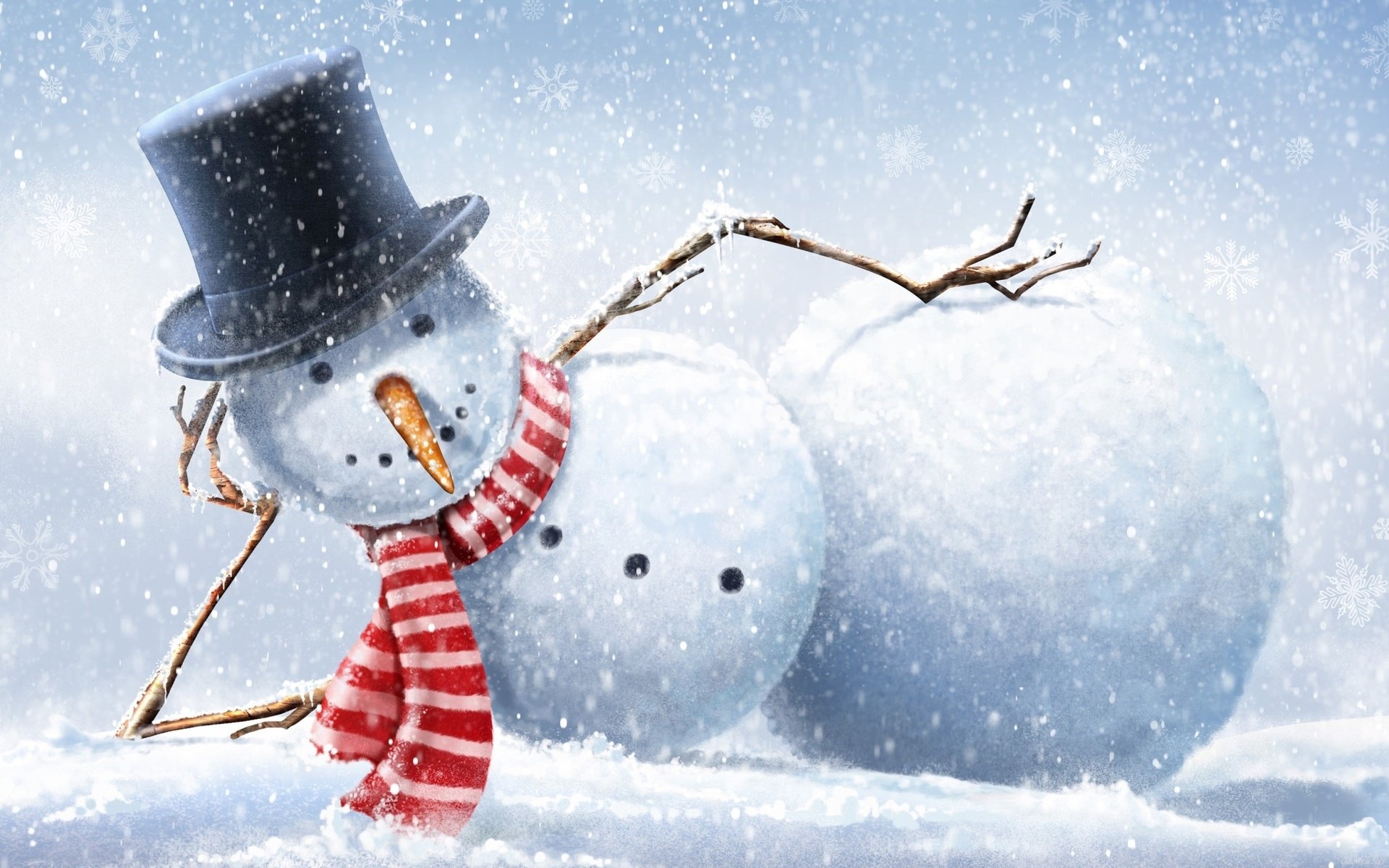 Обои снеговик, прикольный, snowman, cool разрешение 2560x1600 Загрузить