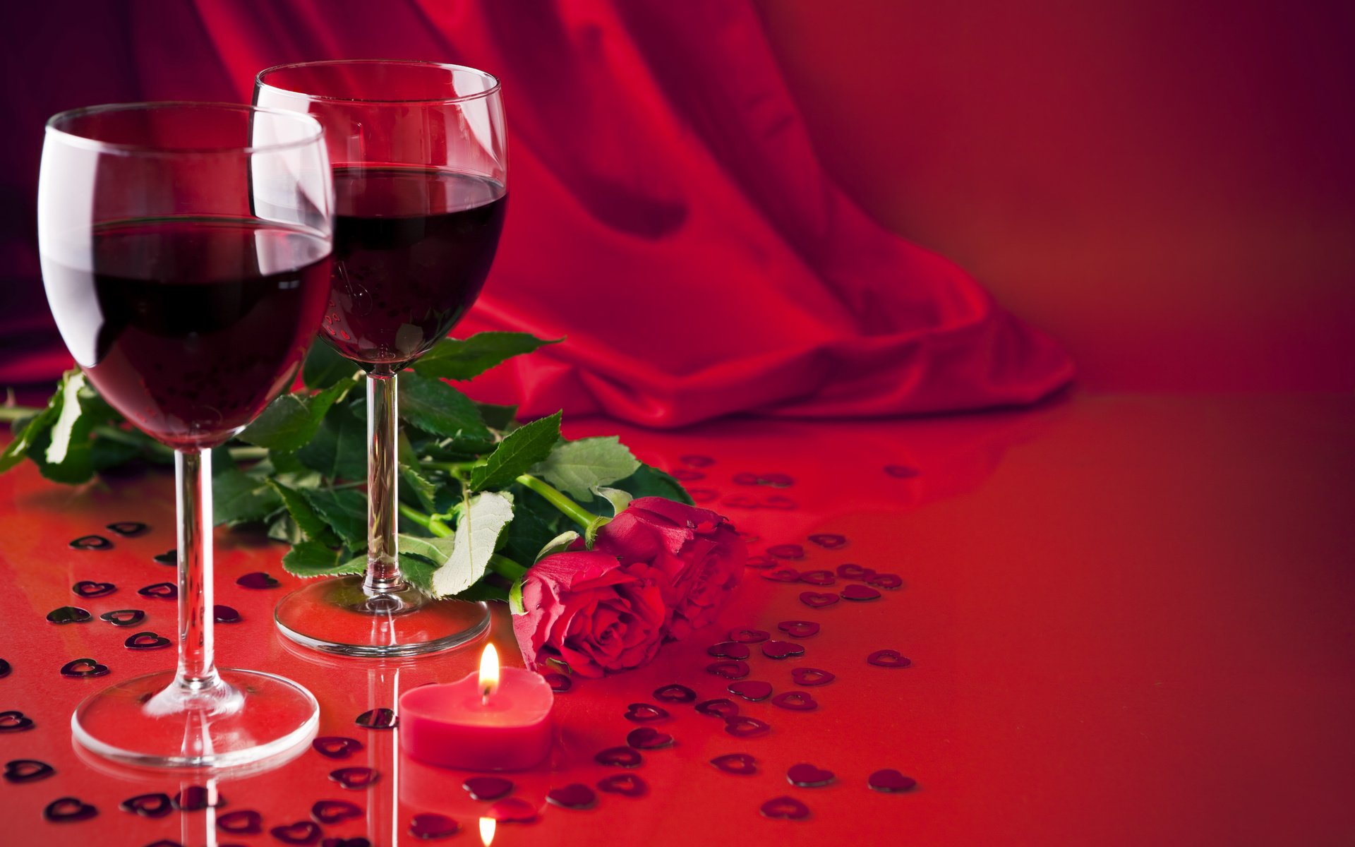 Обои цветы, свечи, розы, красные, вина, flowers, candles, roses, red, wine разрешение 2560x1600 Загрузить