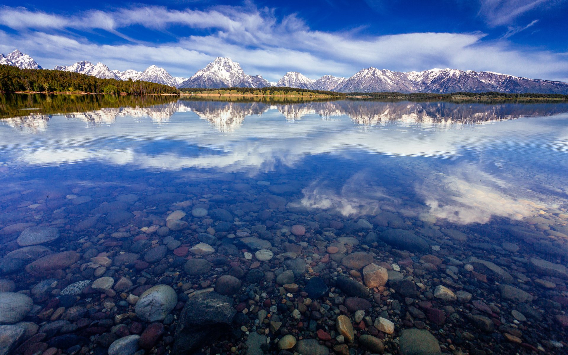 Обои озеро, горы, отражение, сша, вайоминг, национальный парк, lake, mountains, reflection, usa, wyoming, national park разрешение 2048x1365 Загрузить