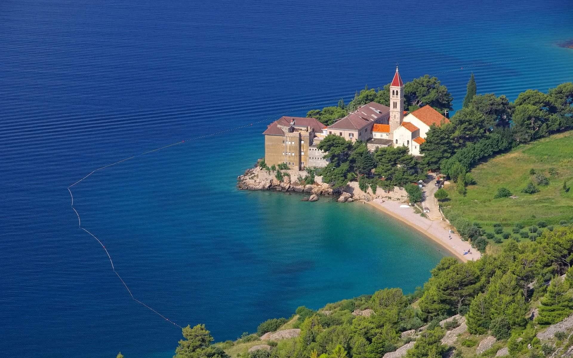 Обои пейзаж, море, побережье, хорватия, остров брач, аббатство, brac bol abbey, landscape, sea, coast, croatia, the island of brac, abbey разрешение 3840x2400 Загрузить