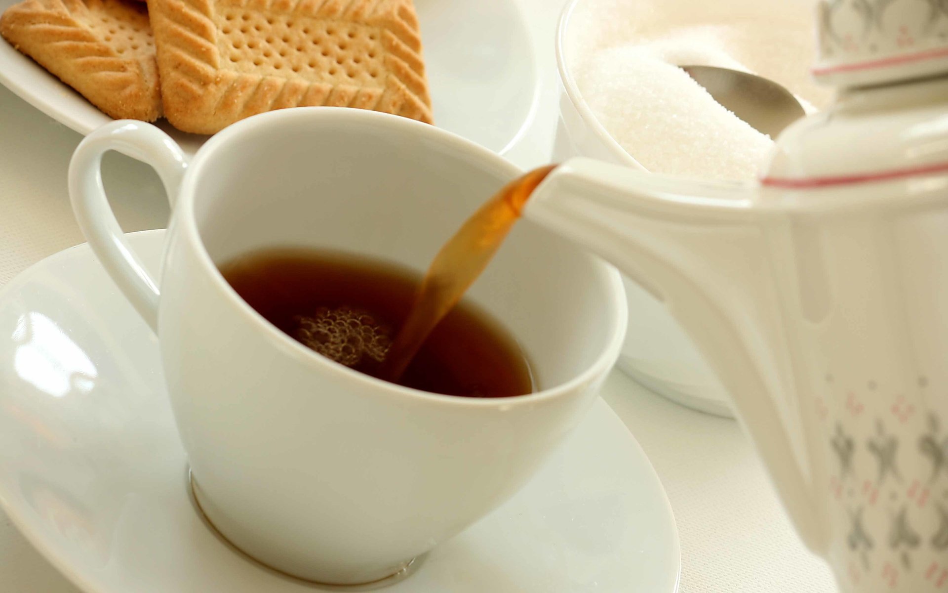 Обои чашка, чай, сахар, печенье, доброе утро, cup, tea, sugar, cookies, good morning разрешение 3888x2592 Загрузить