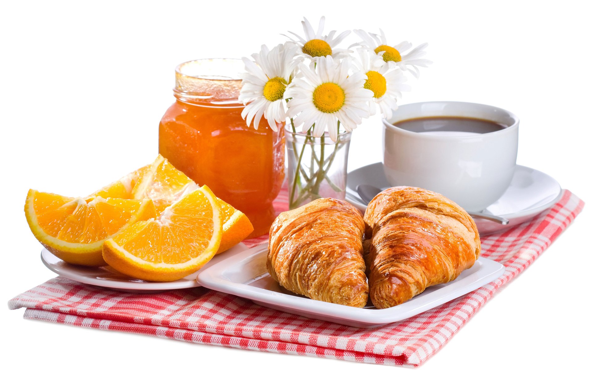 Обои апельсины, кофе, ромашки, завтрак, мед, выпечка, круассаны, oranges, coffee, chamomile, breakfast, honey, cakes, croissants разрешение 5300x3551 Загрузить