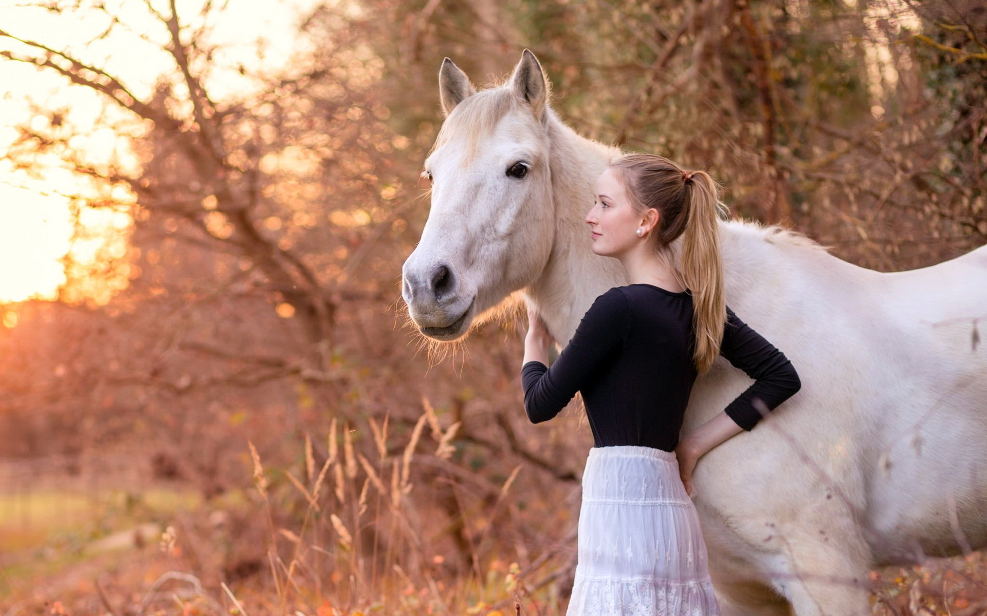 Обои природа, девушка, конь, nature, girl, horse разрешение 2048x1365 Загрузить