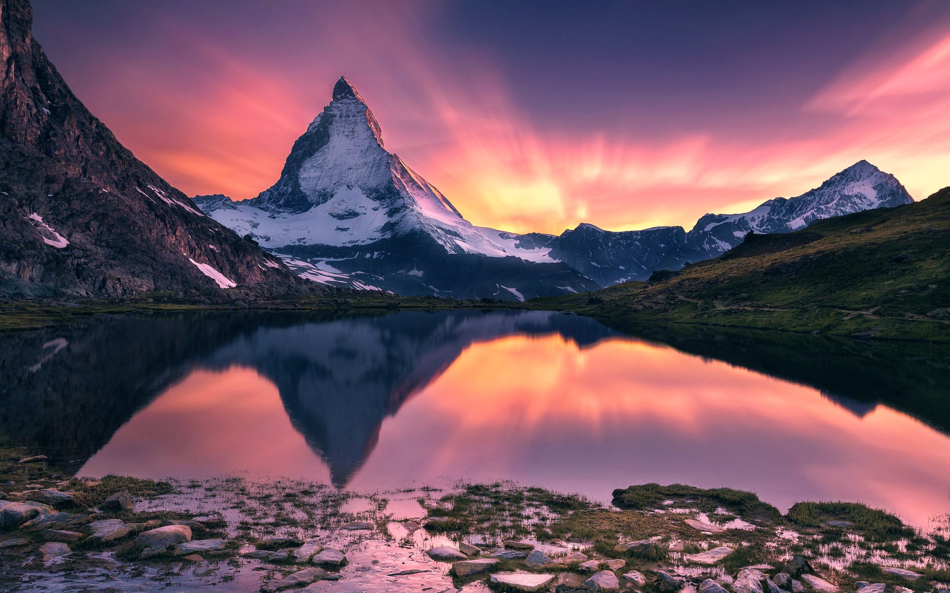 Обои озеро, горы, отражение, маттерхорн, lake, mountains, reflection, matterhorn разрешение 2000x1333 Загрузить